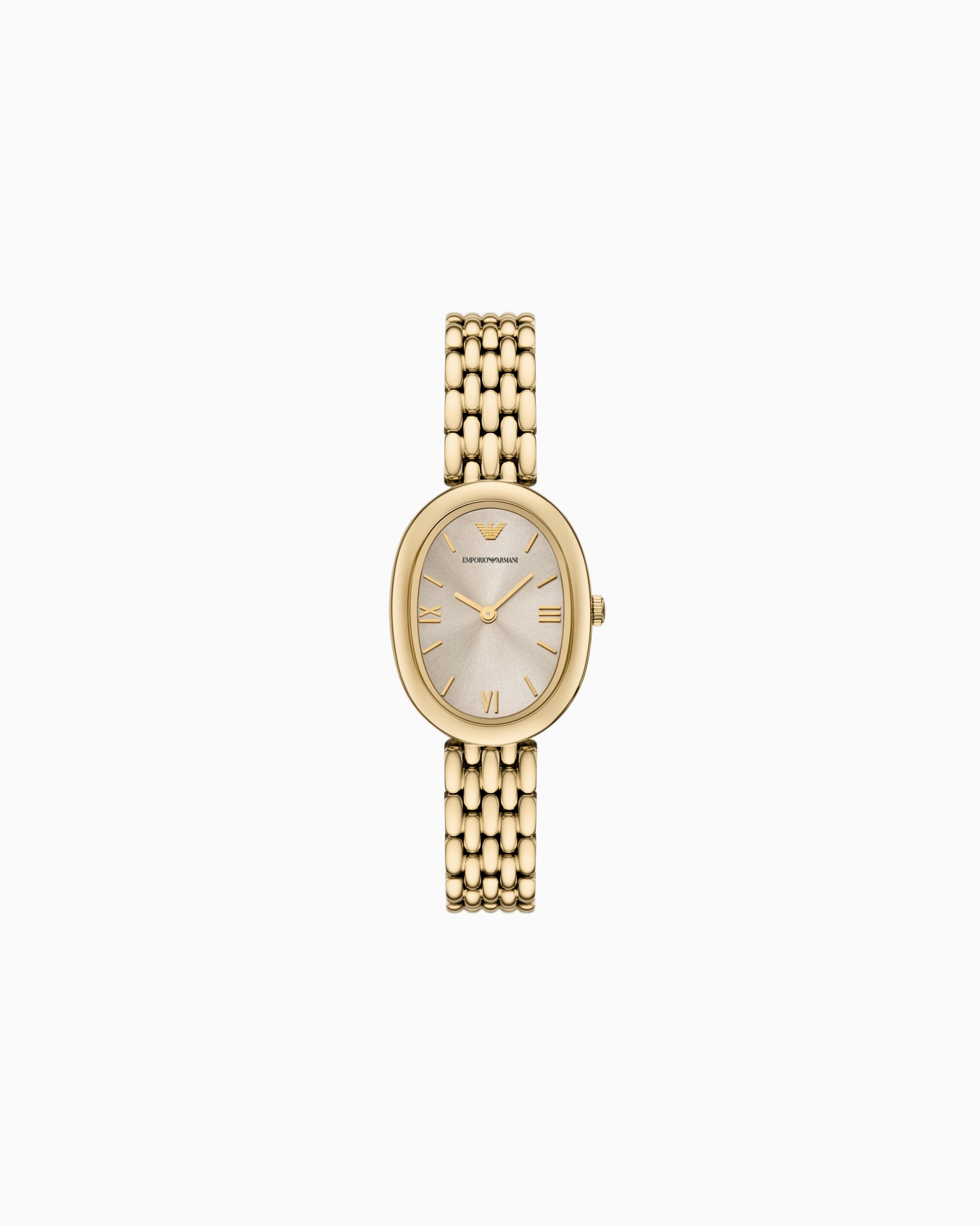 Two-Hand Gold-Tone Stainless Steel Watch Slide 0