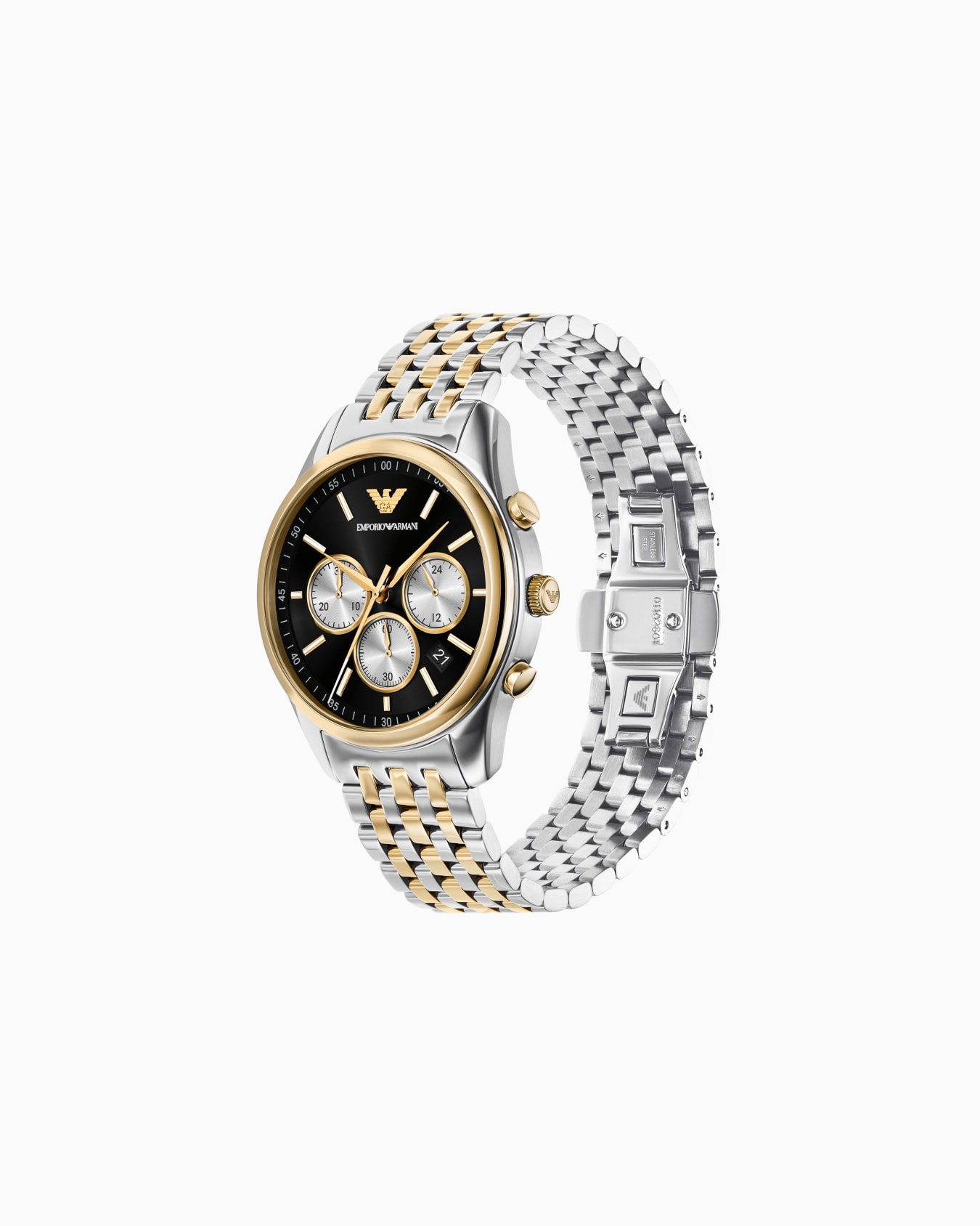 Reloj con cronógrafo bicolor de acero inoxidable Diapositiva 1