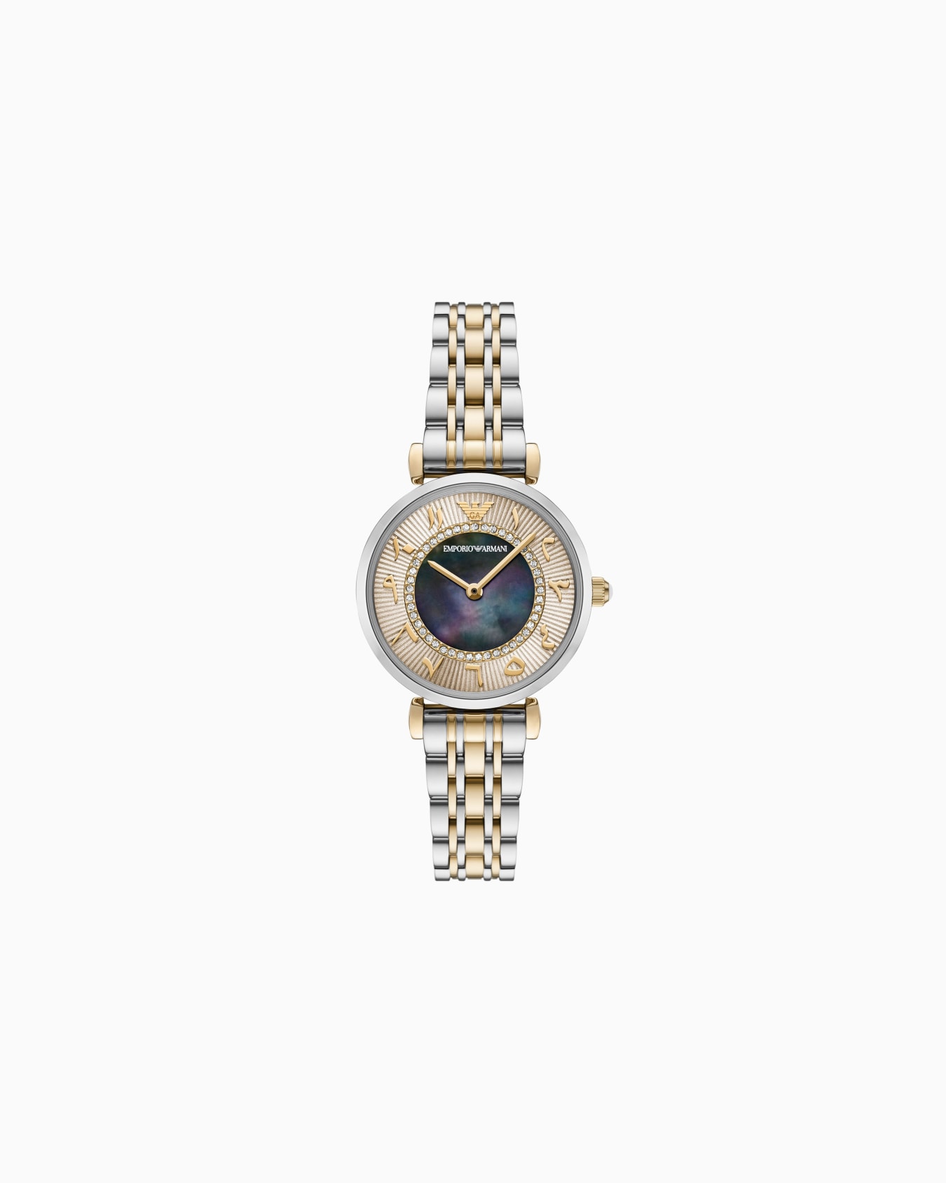 Reloj de dos manecillas de acero inoxidable bicolor Diapositiva 0