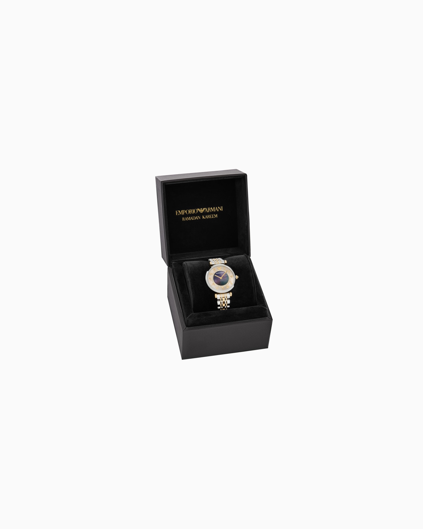 Reloj de dos manecillas de acero inoxidable bicolor Diapositiva 2