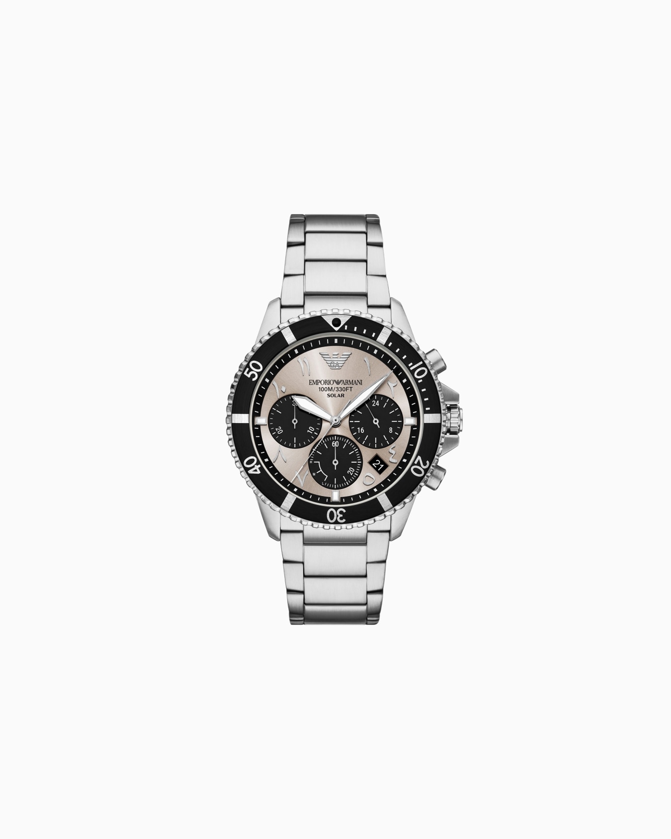  World Explorer Solar-Powered Chronograph Stainless Steel Watch Slide 0