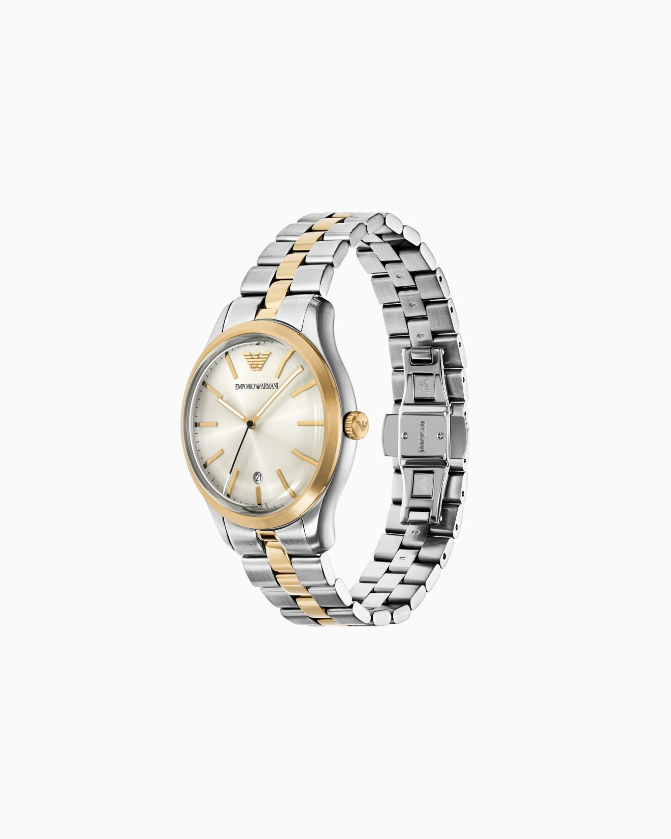 3針デイトウォッチ ツートーン ステンレススチール スライドする 1