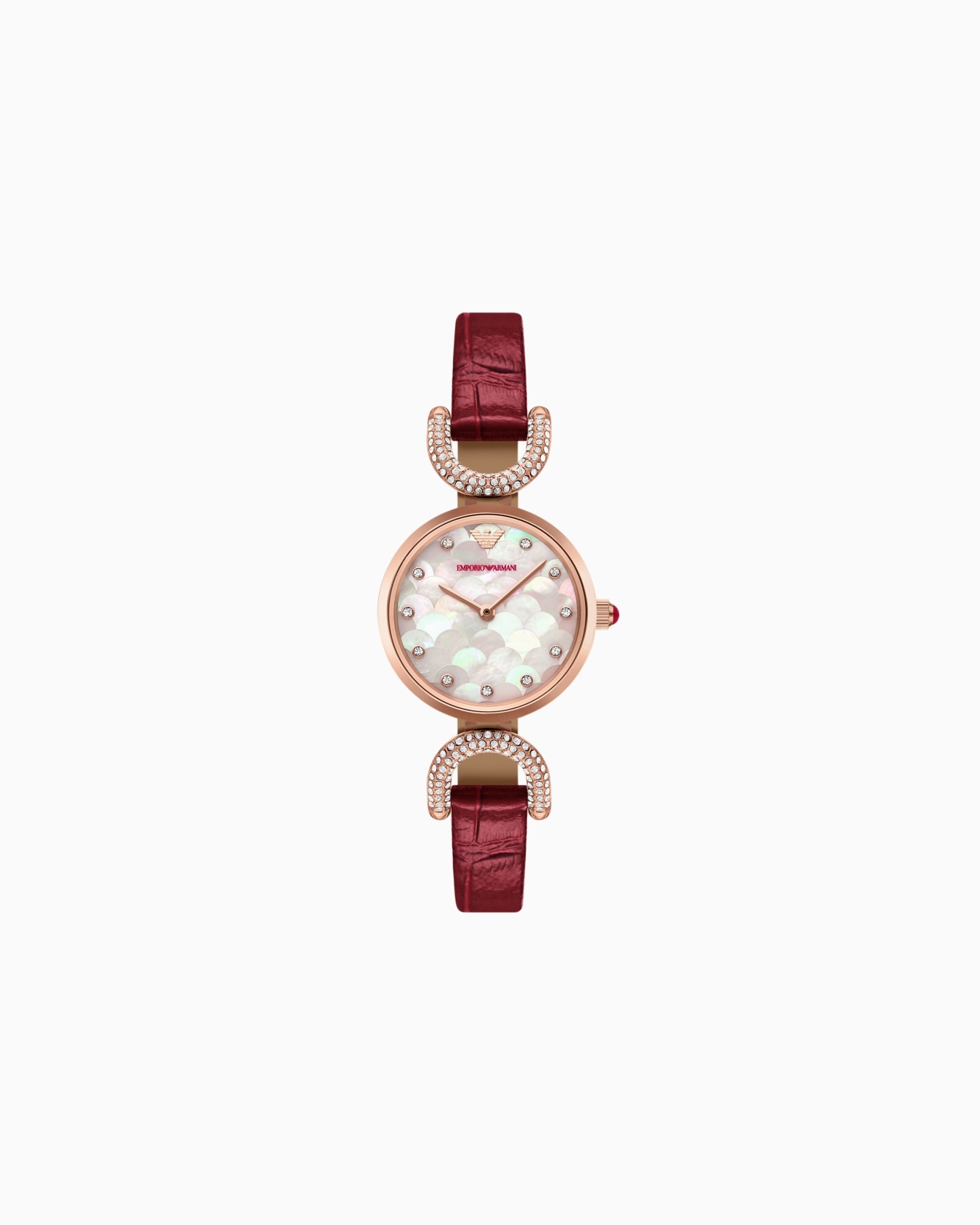 Lunar New Year Two-Hand Burgundy Leather Watch Slide 0