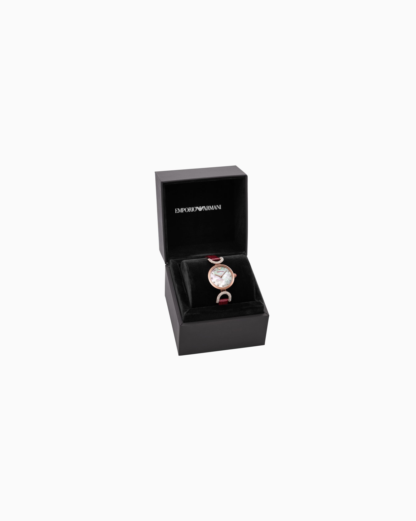 Lunar New Year Two-Hand Burgundy Leather Watch Slide 2