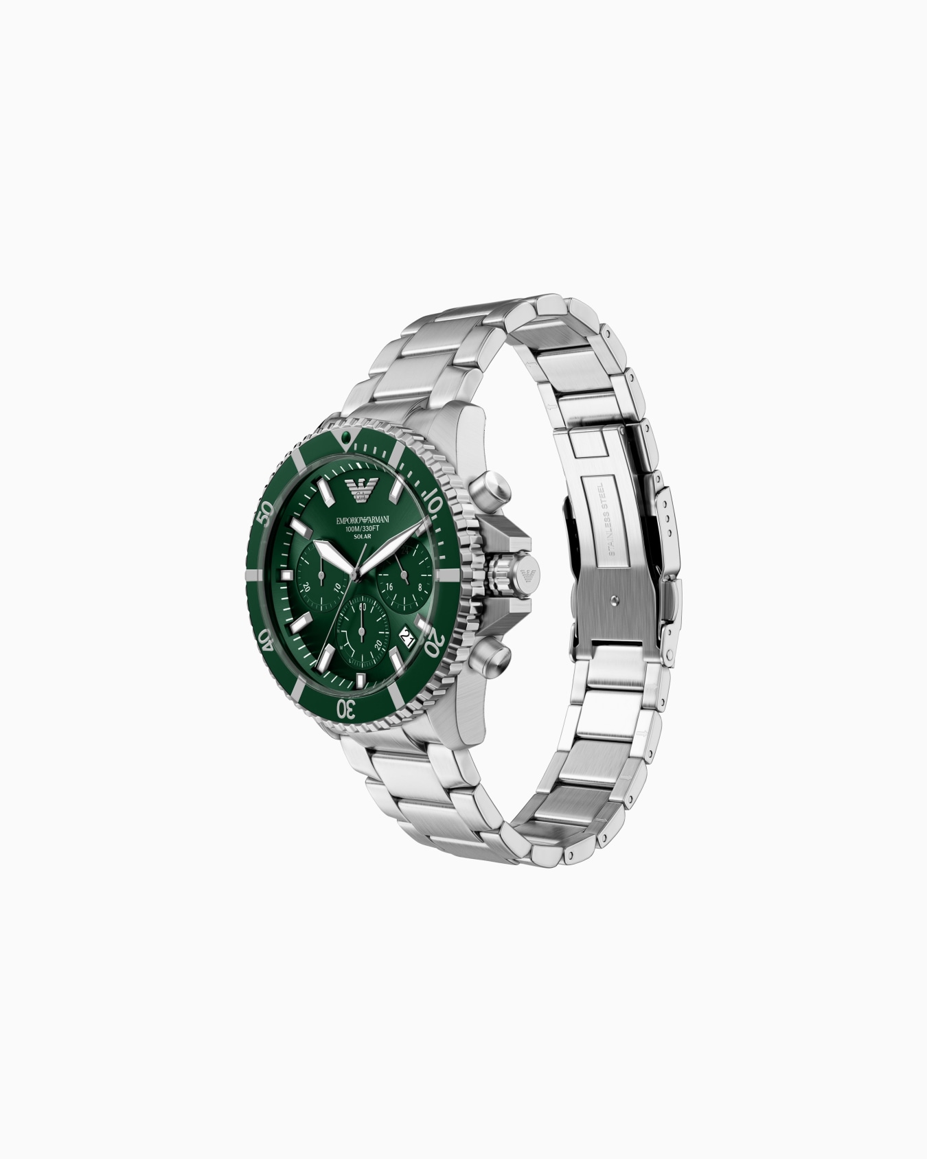 ワールドエクスプローラー ソーラーパワー クロノグラフウォッチ ステンレススチール スライドする 1