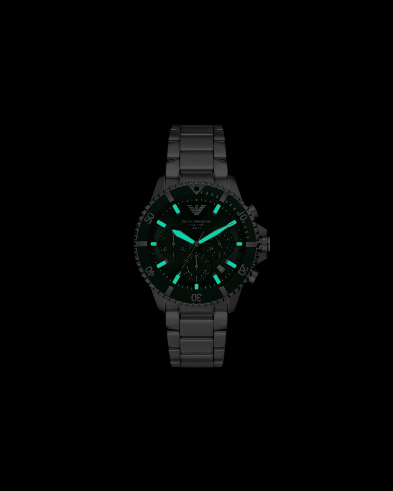 ワールドエクスプローラー ソーラーパワー クロノグラフウォッチ ステンレススチール スライドする 2