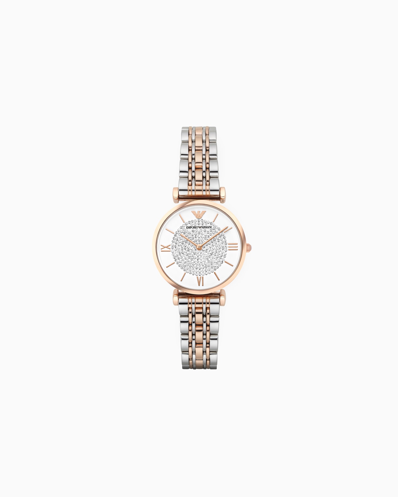 Montre pour femme à deux aiguilles avec bracelet en acier bicolore Diapositive 0