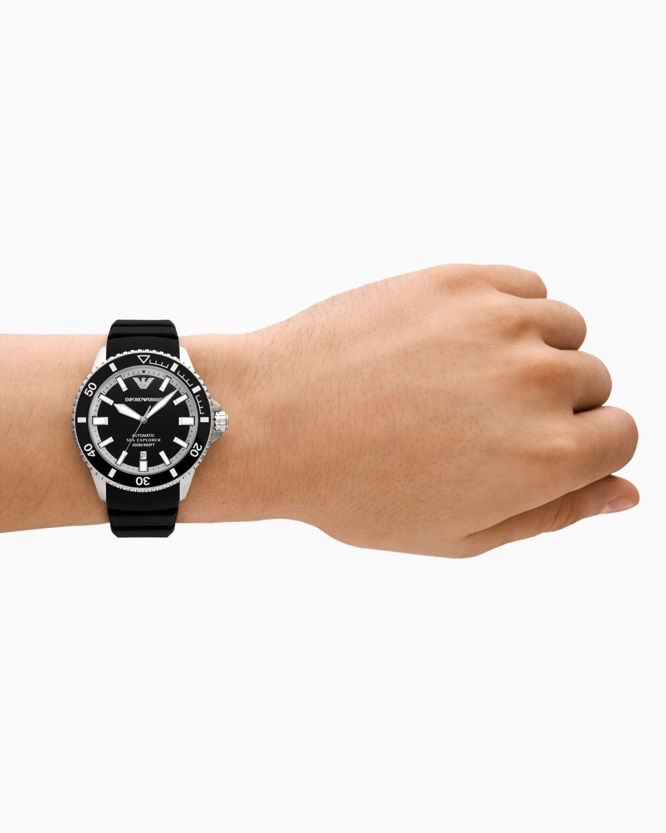  Sea Explorer Automatic Black Silicone Watch Slide 1