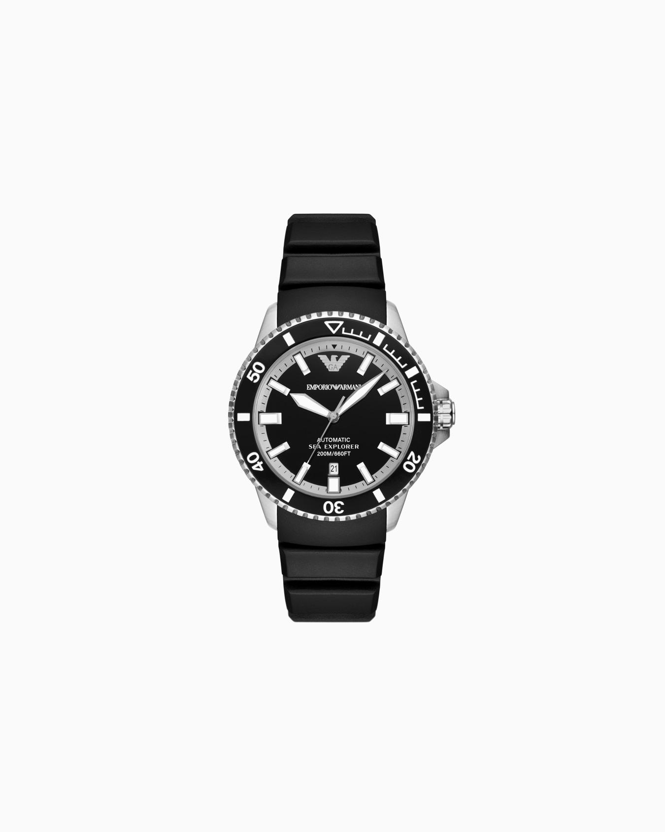  Sea Explorer Automatic Black Silicone Watch Slide 0