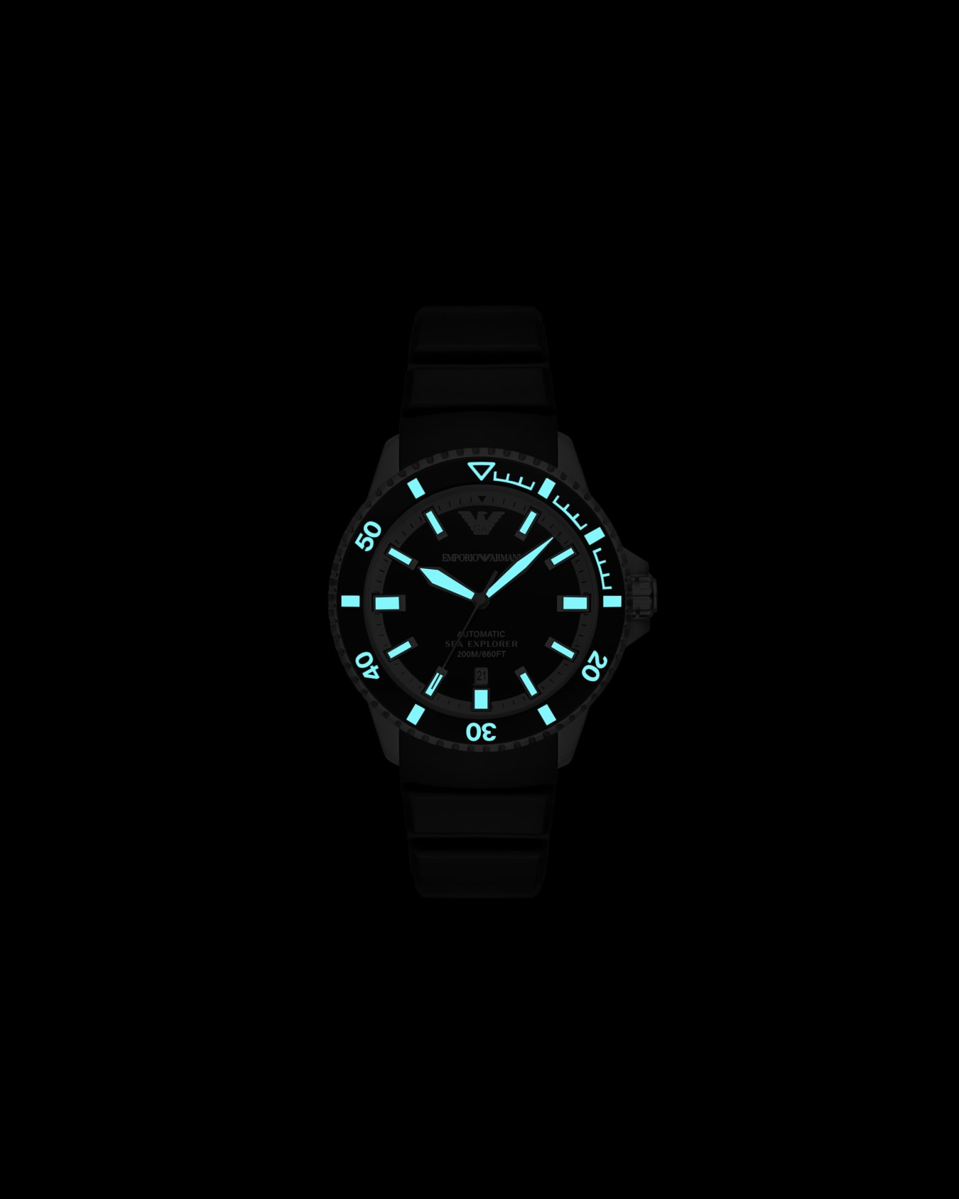  Sea Explorer Automatic Black Silicone Watch Slide 3