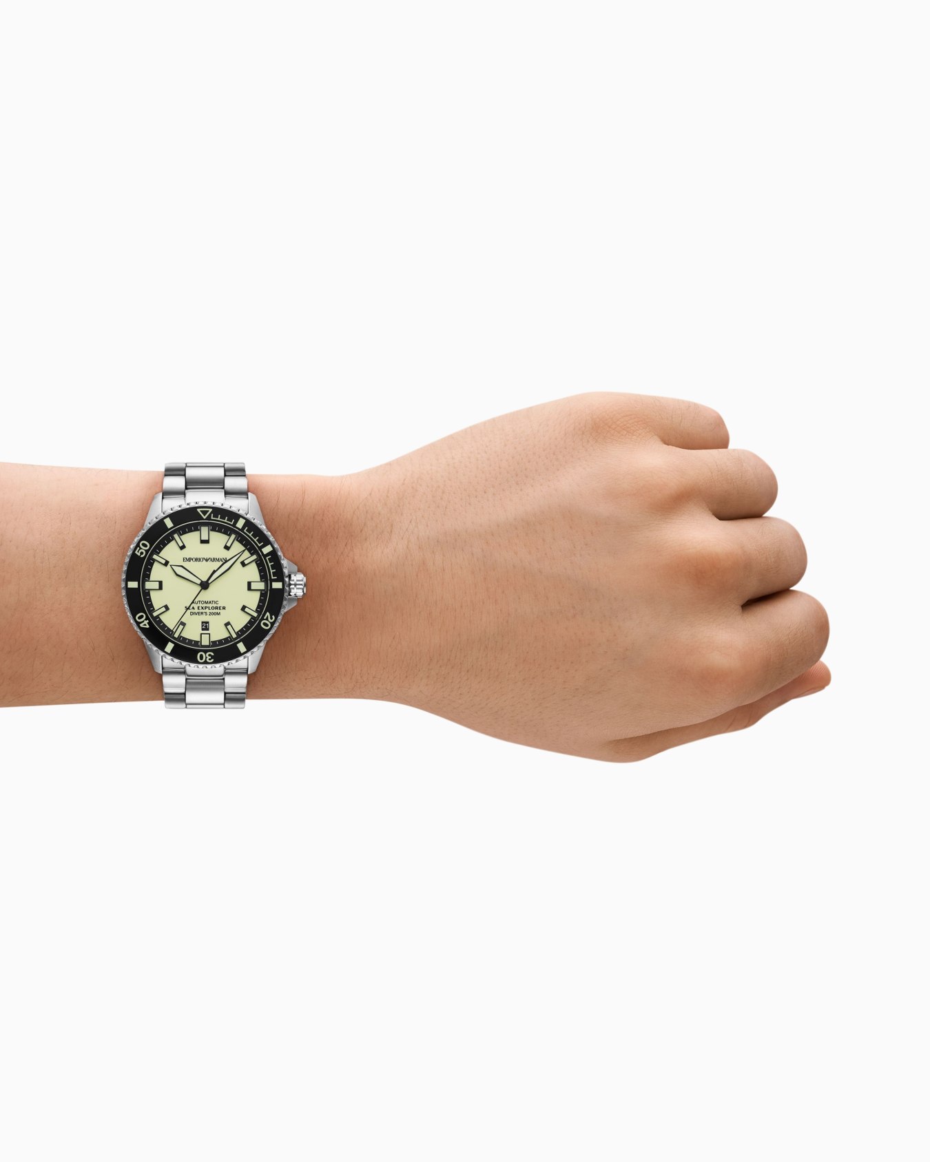 Orologio automatico Sea Explorer in acciaio inossidabile Slide 1