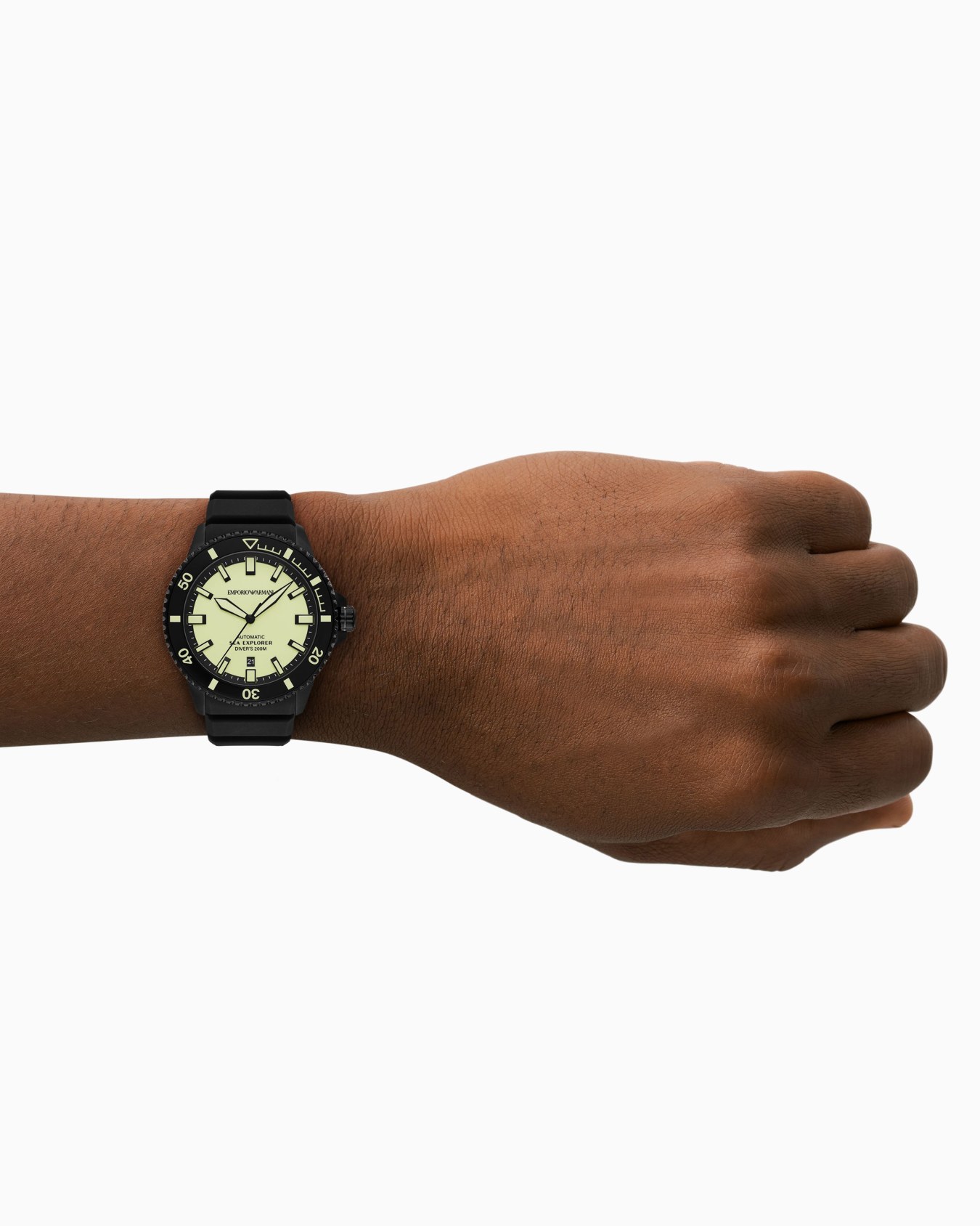 Reloj automático Sea Explorer de silicona negra  Diapositiva 2