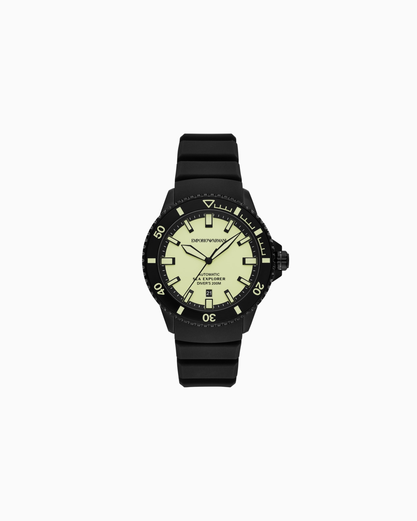 Reloj automático Sea Explorer de silicona negra  Diapositiva 0
