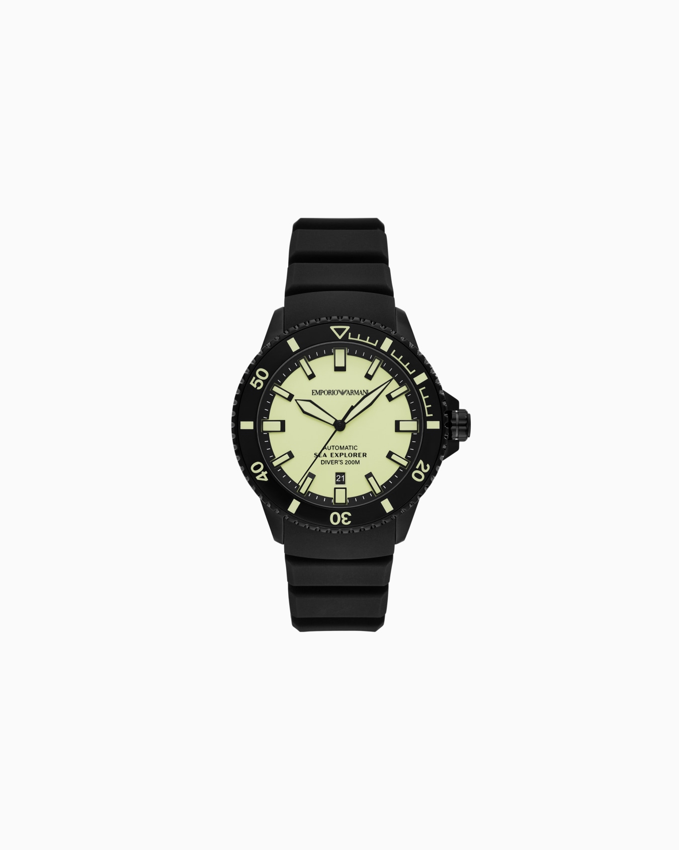 Reloj automático Sea Explorer de silicona negra  Diapositiva 0