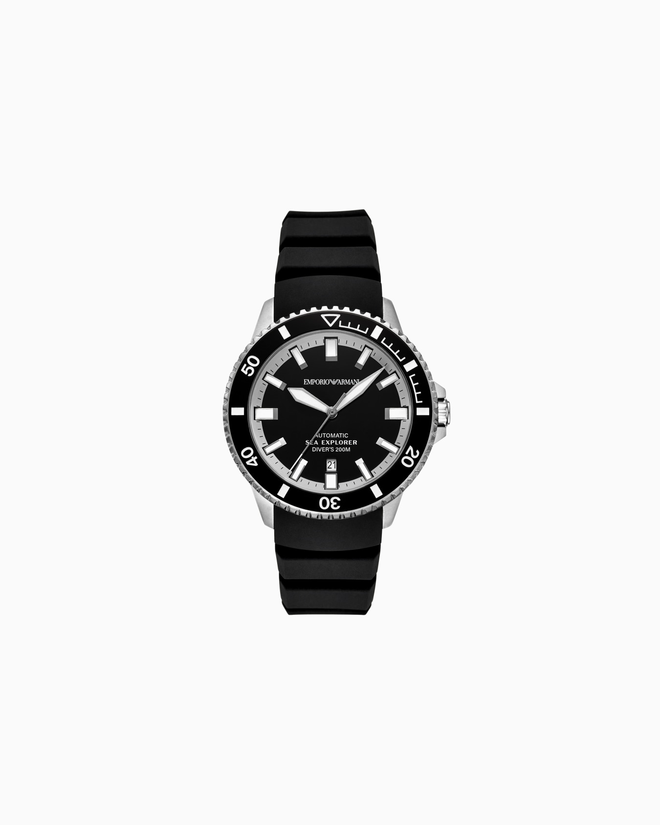 Reloj automático Sea Explorer de silicona negra Diapositiva 0