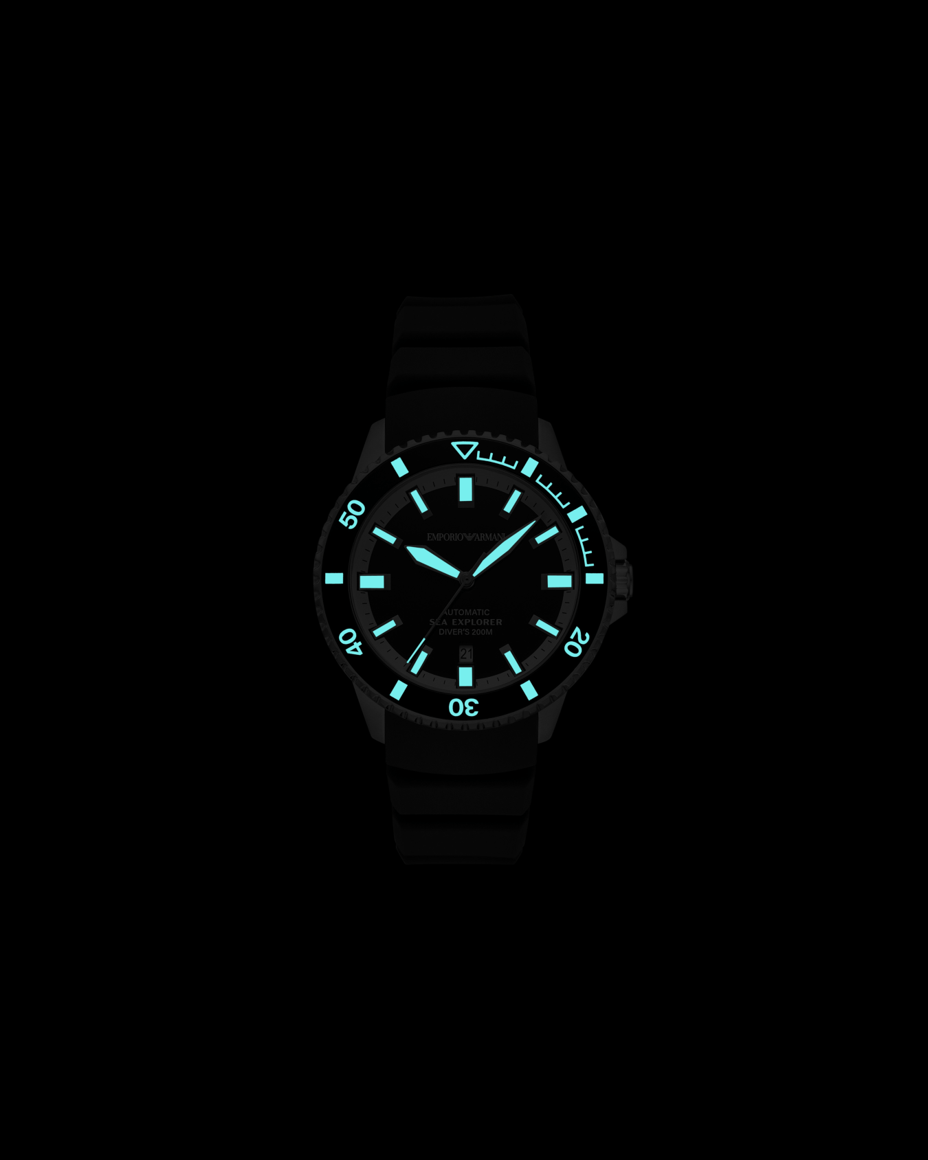 Reloj automático Sea Explorer de silicona negra Diapositiva 4