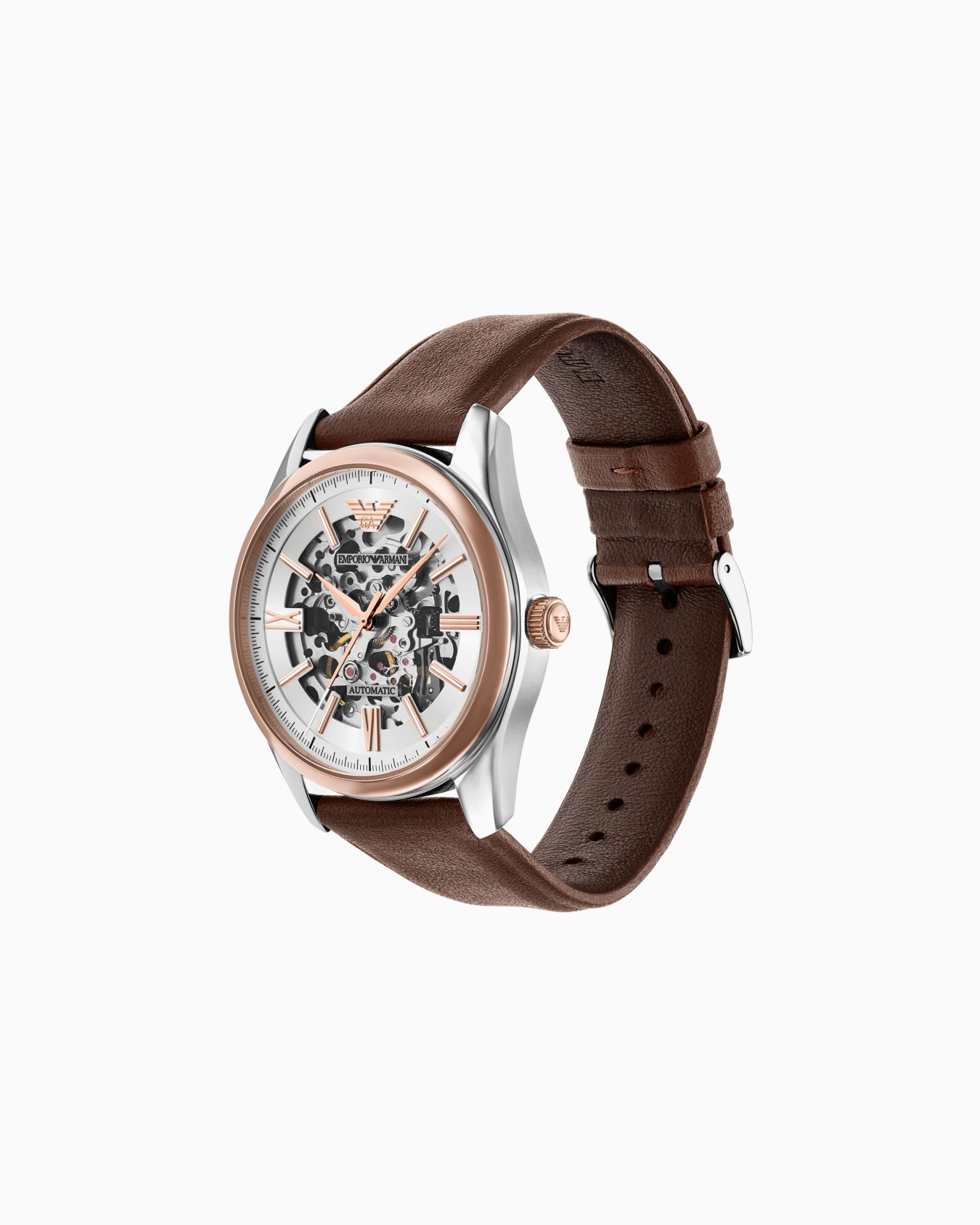 Orologio automatico in pelle marrone Lunar New Year Slide 1