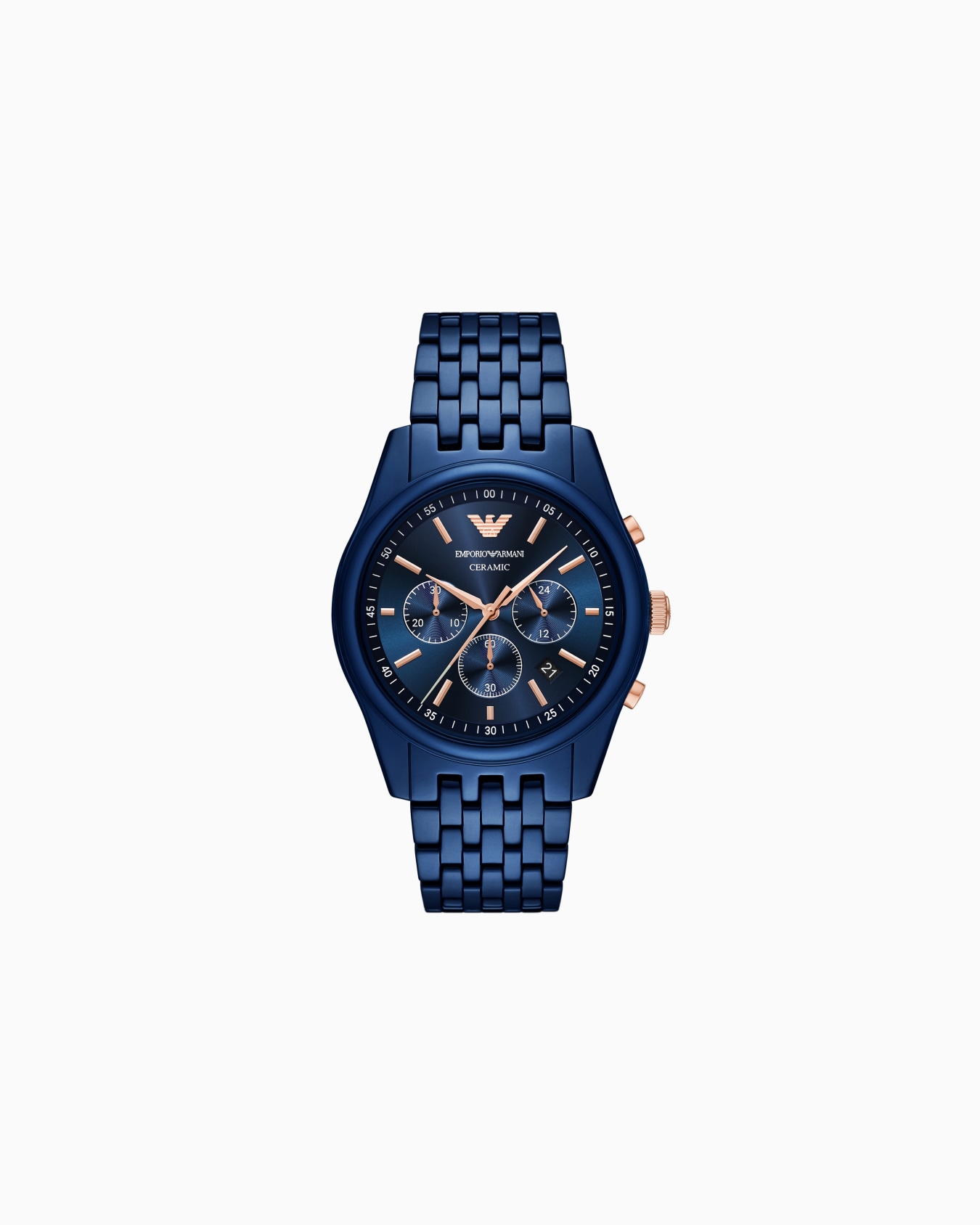 クロノグラフウォッチ ブルーセラミック スライドする 0