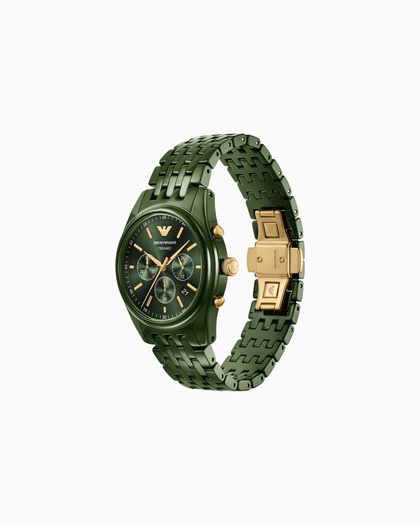 Chronograph Green Ceramic Watch Slide 1