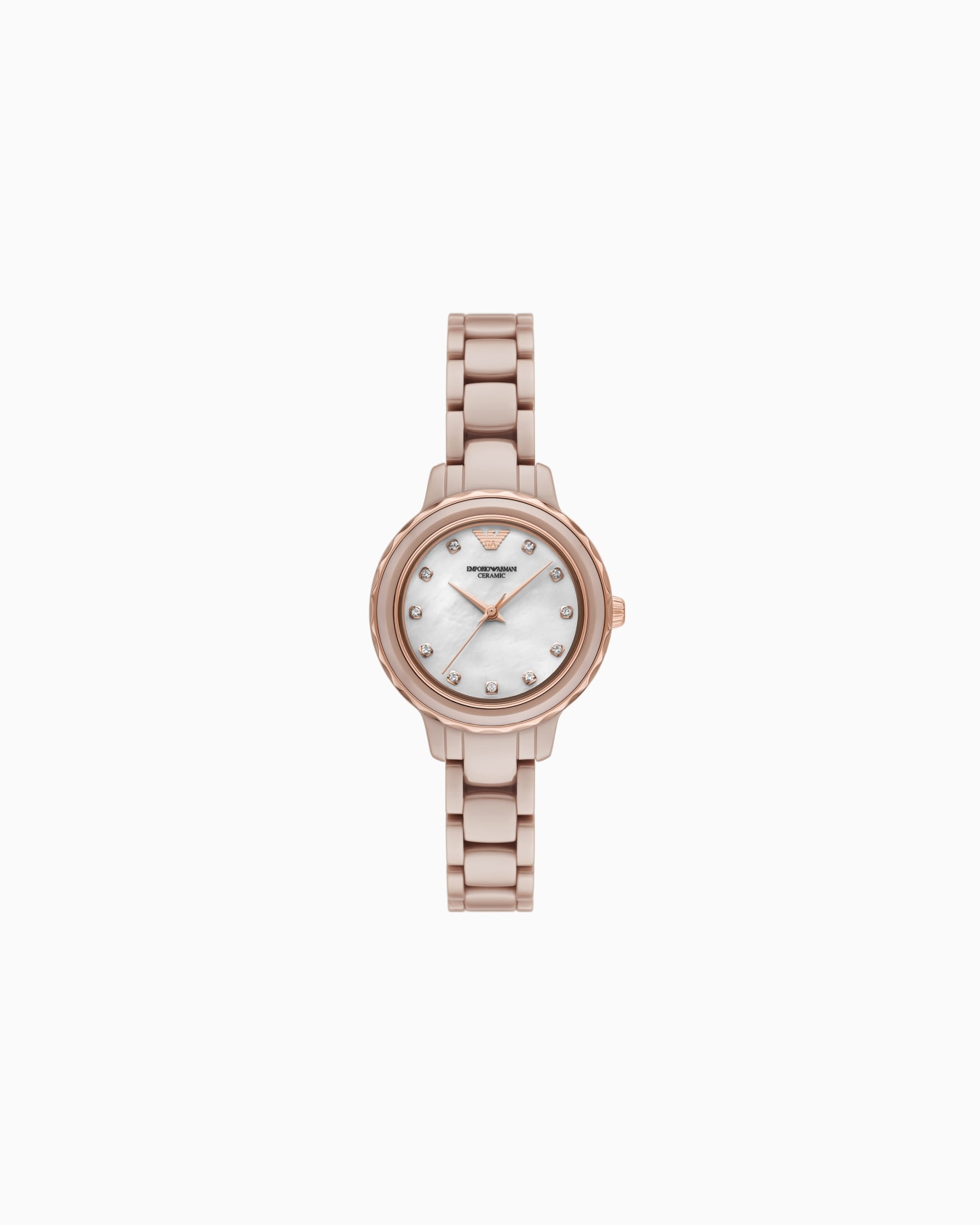 Three-Hand Nude Ceramic Watch Slide 0
