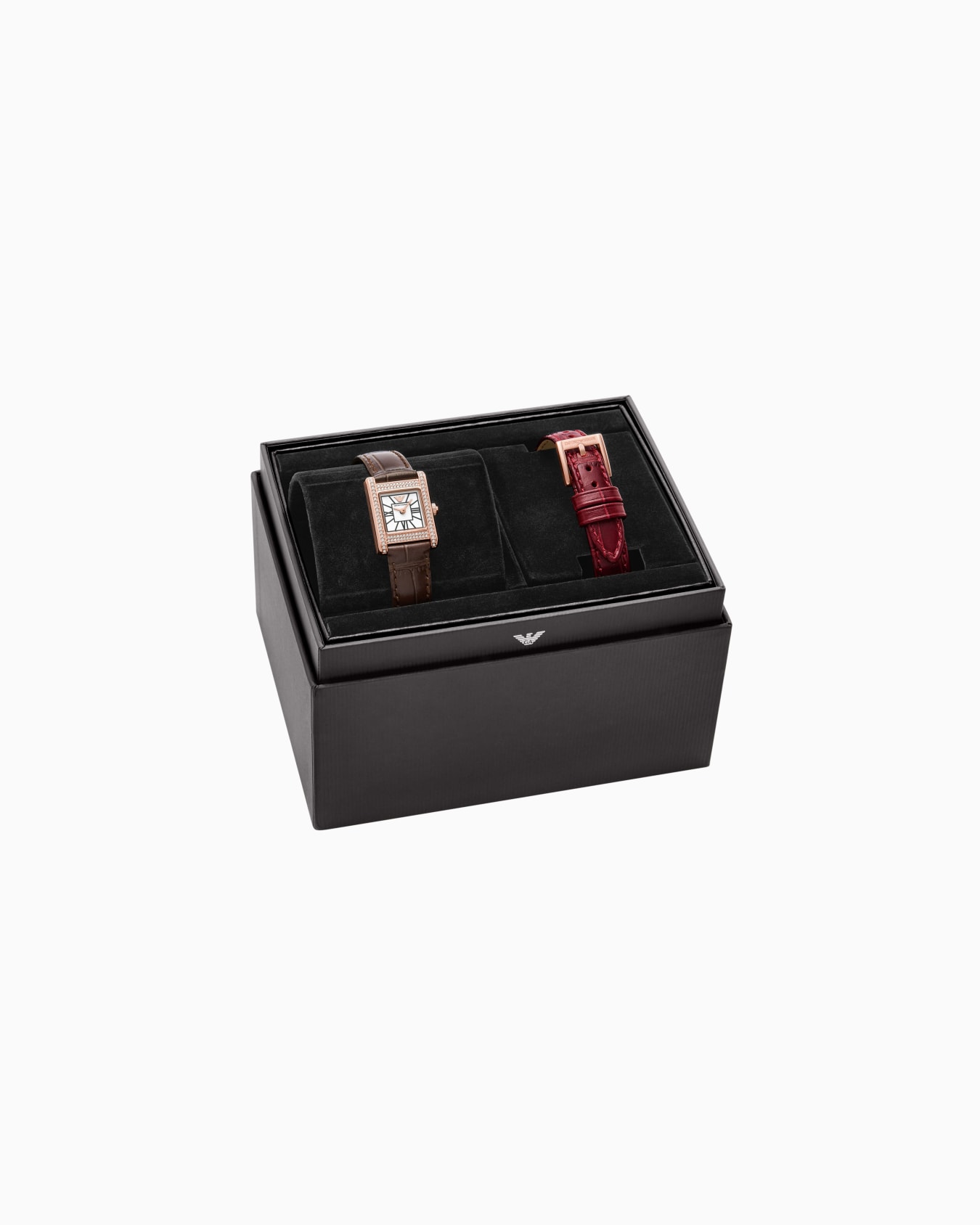 Ensemble montre avec bracelet en cuir interchangeable Diapositive 2