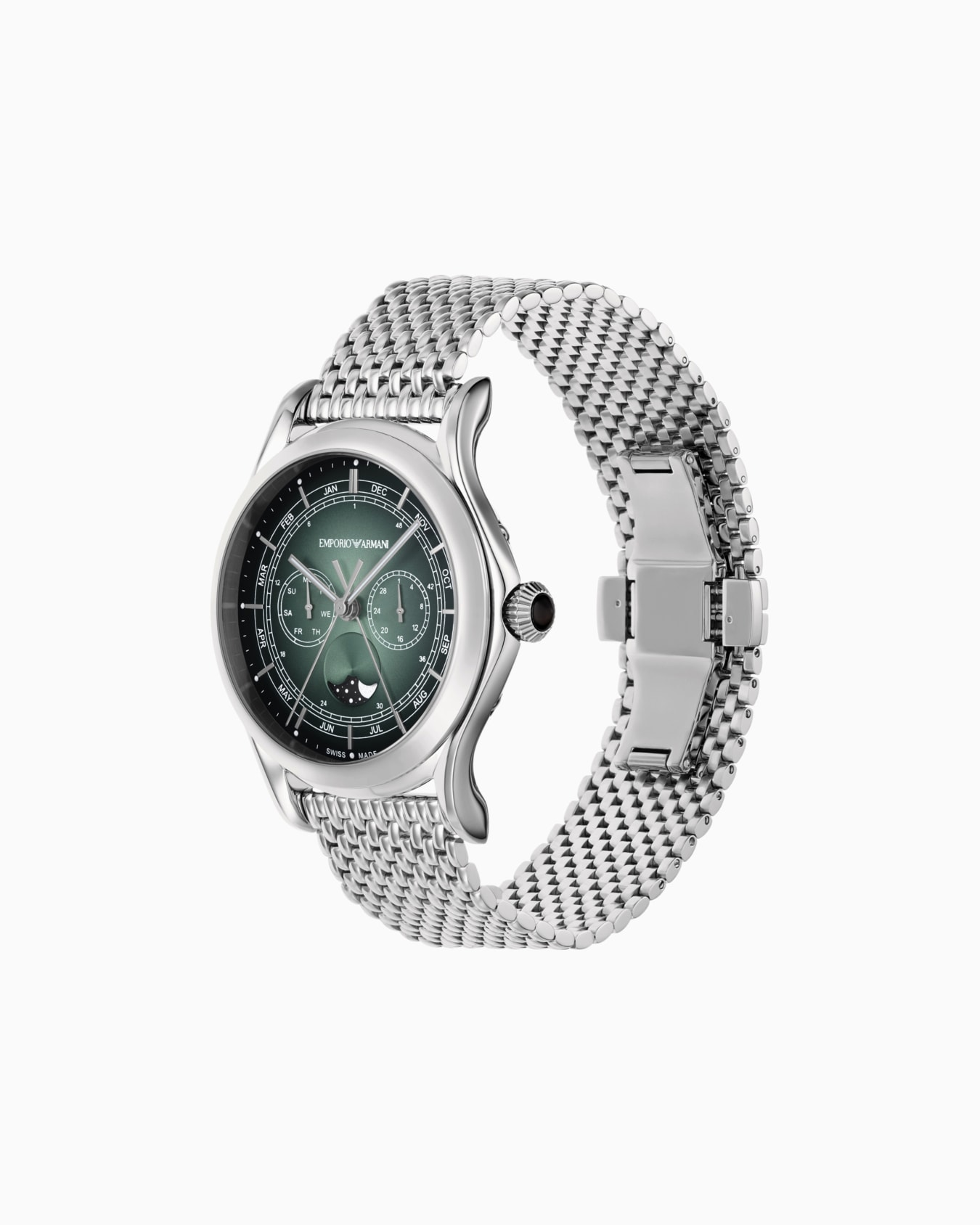 Reloj Swiss Made de cuarzo multifunción en acero inoxidable Diapositiva 1