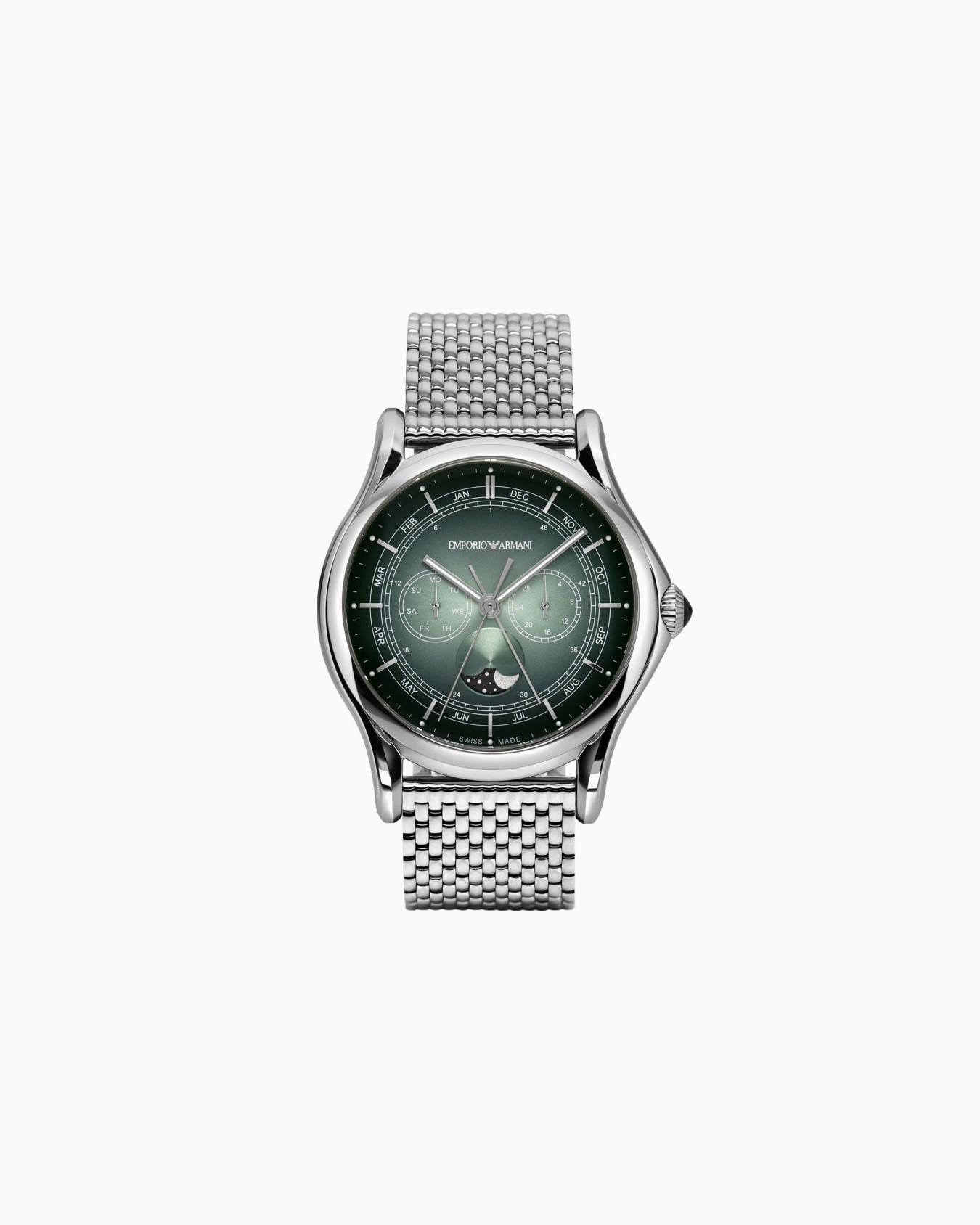 Reloj Swiss Made de cuarzo multifunción en acero inoxidable Diapositiva 0