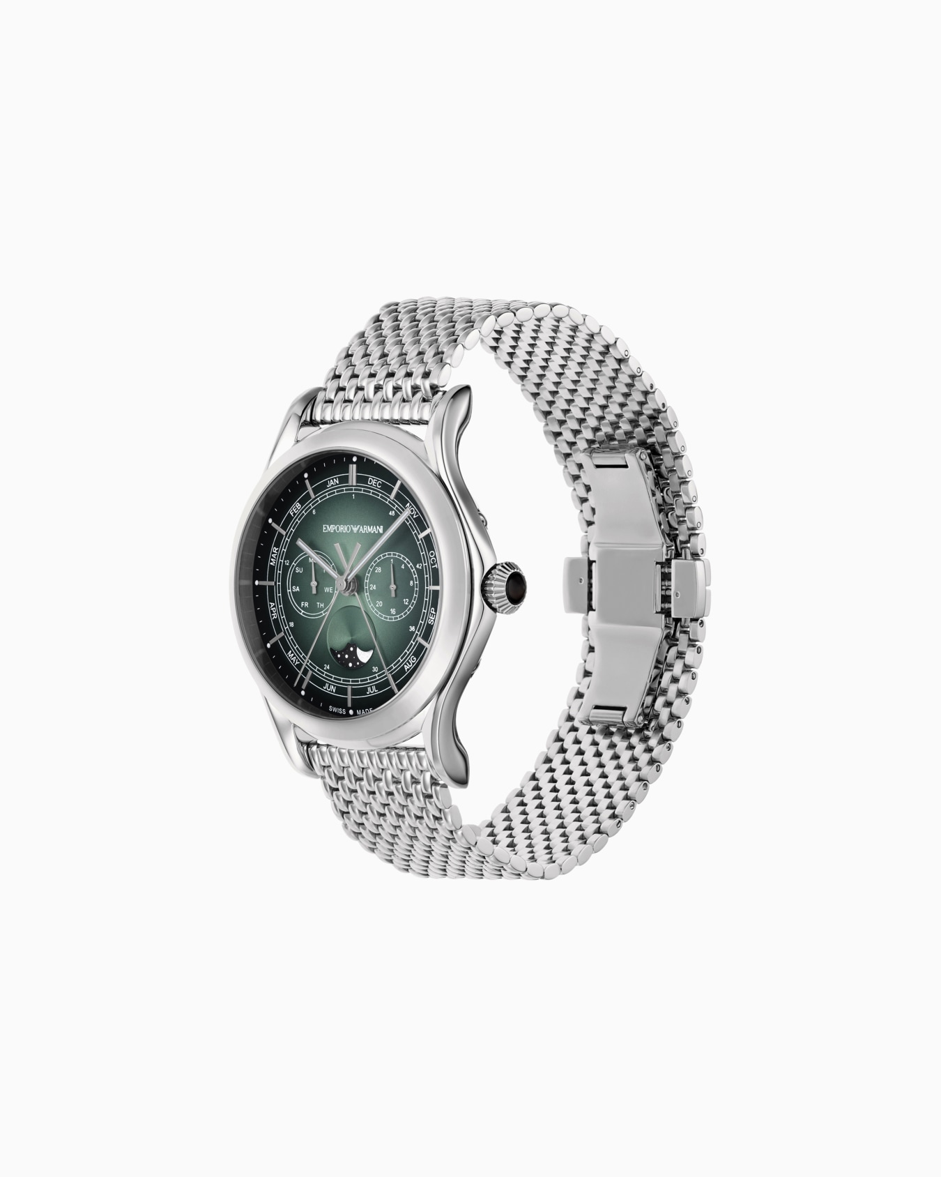 Reloj Swiss Made de cuarzo multifunción en acero inoxidable Diapositiva 2