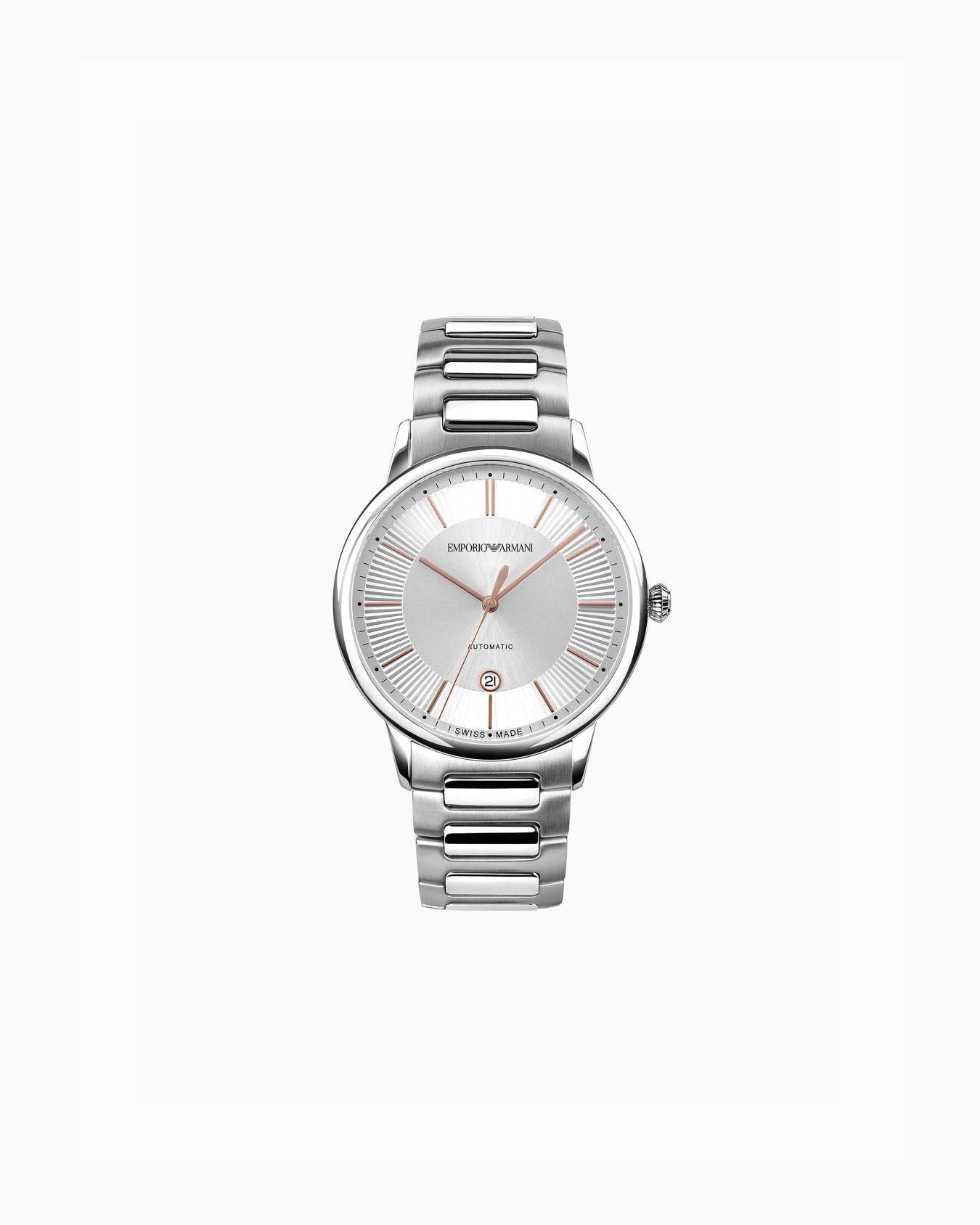Reloj automático de acero inoxidable de fabricación suiza Diapositiva 0