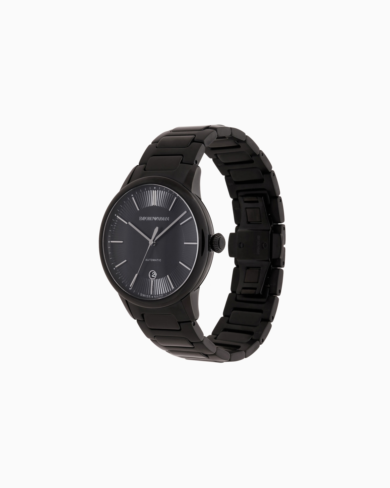 Swiss Made Automatic Black Stainless Steel Watch Slide 1