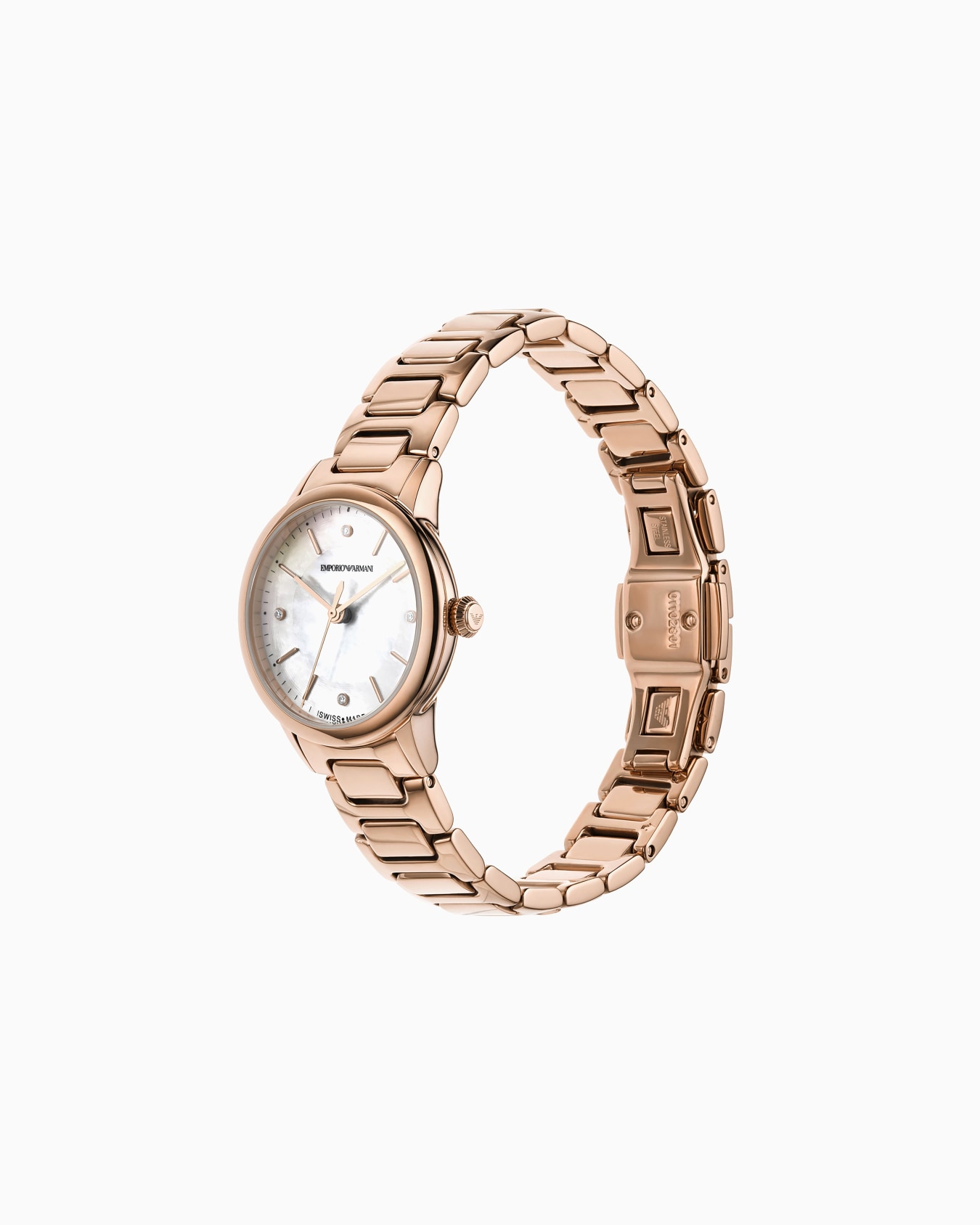 Orologio Swiss Made in acciaio color oro rosa con movimento al quarzo Slide 1