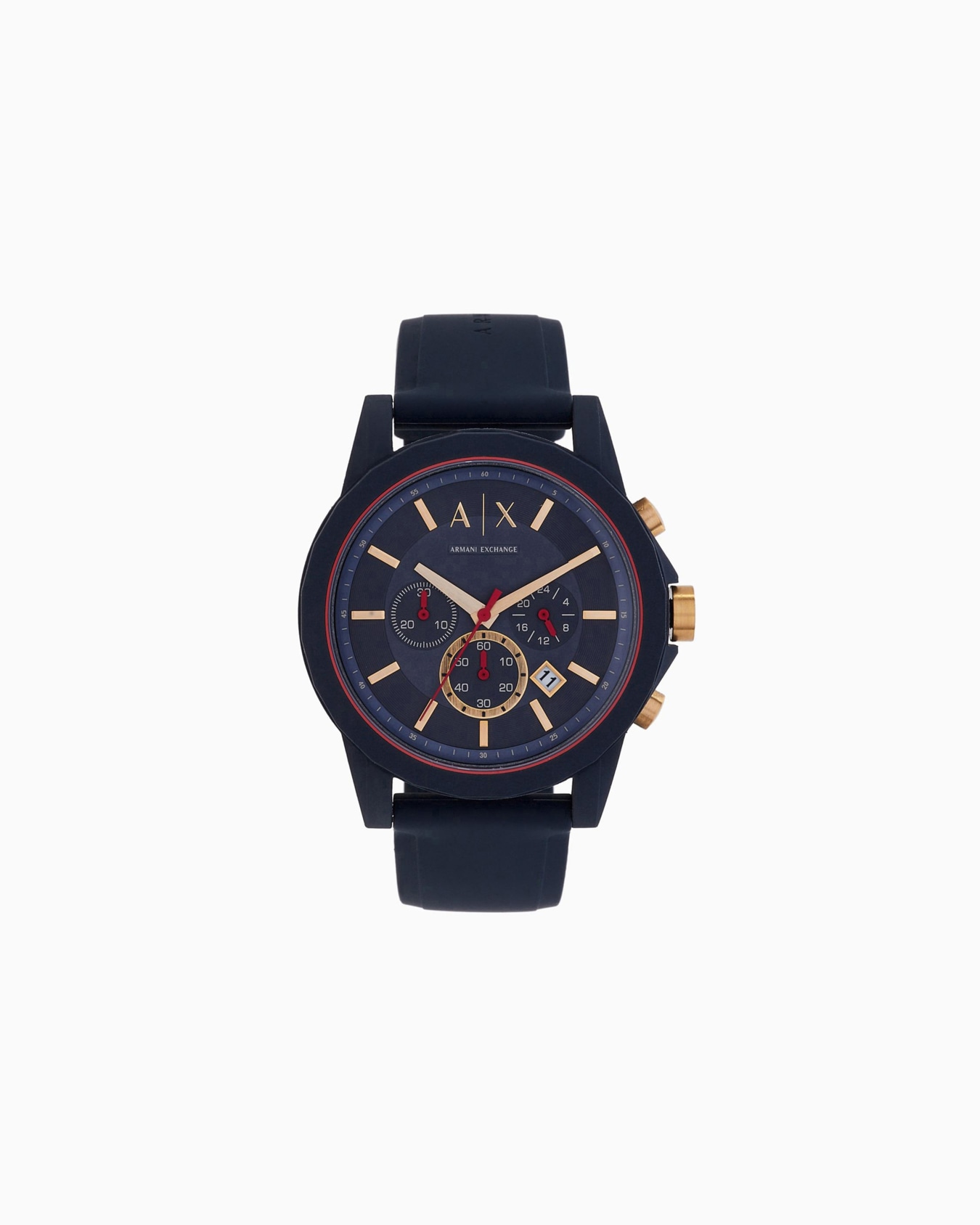 Montre à mouvement chronographe avec bracelet bleu Diapositive 0