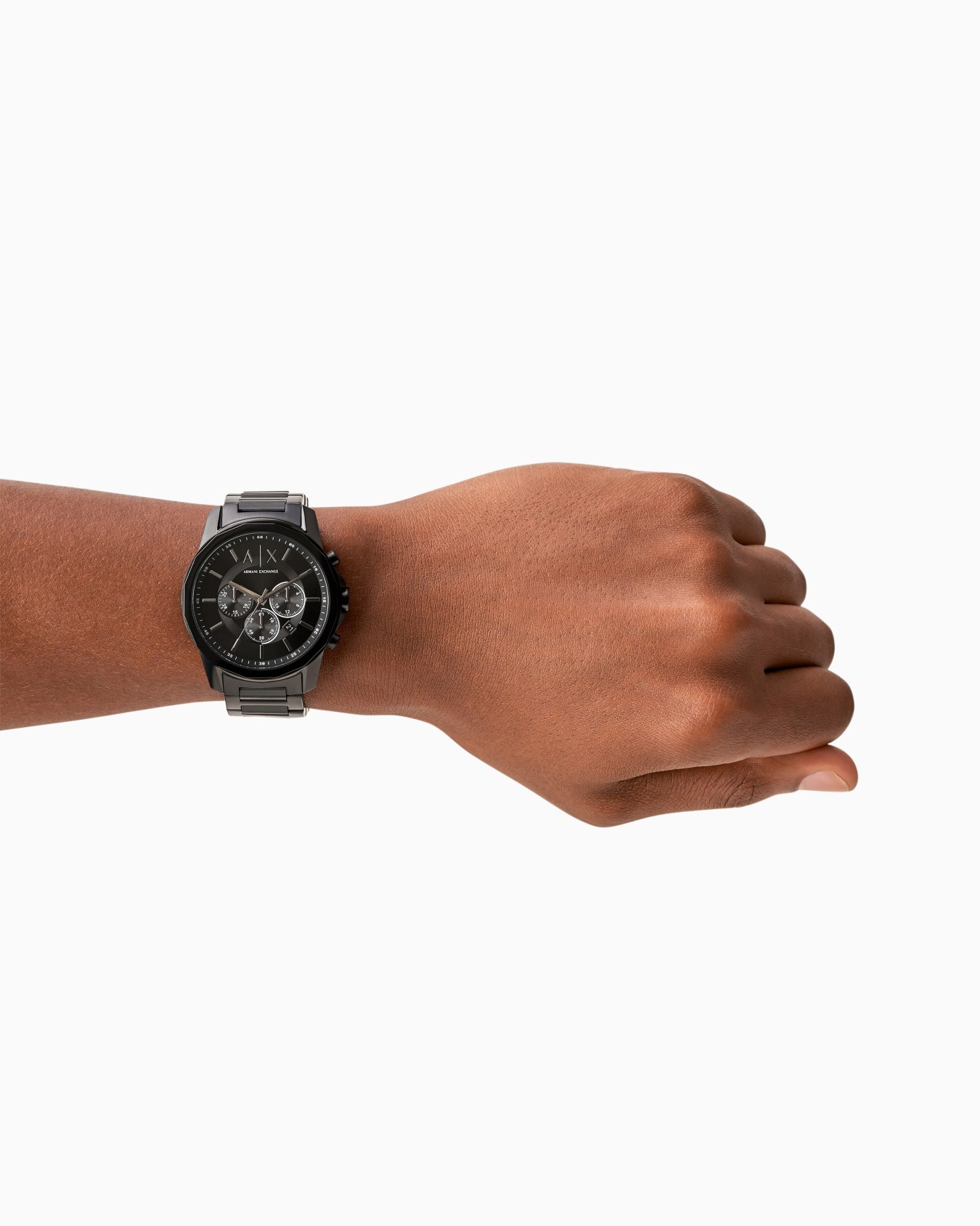 Armani Exchange Chronograph Black Stainless Steel Watch Slide 1