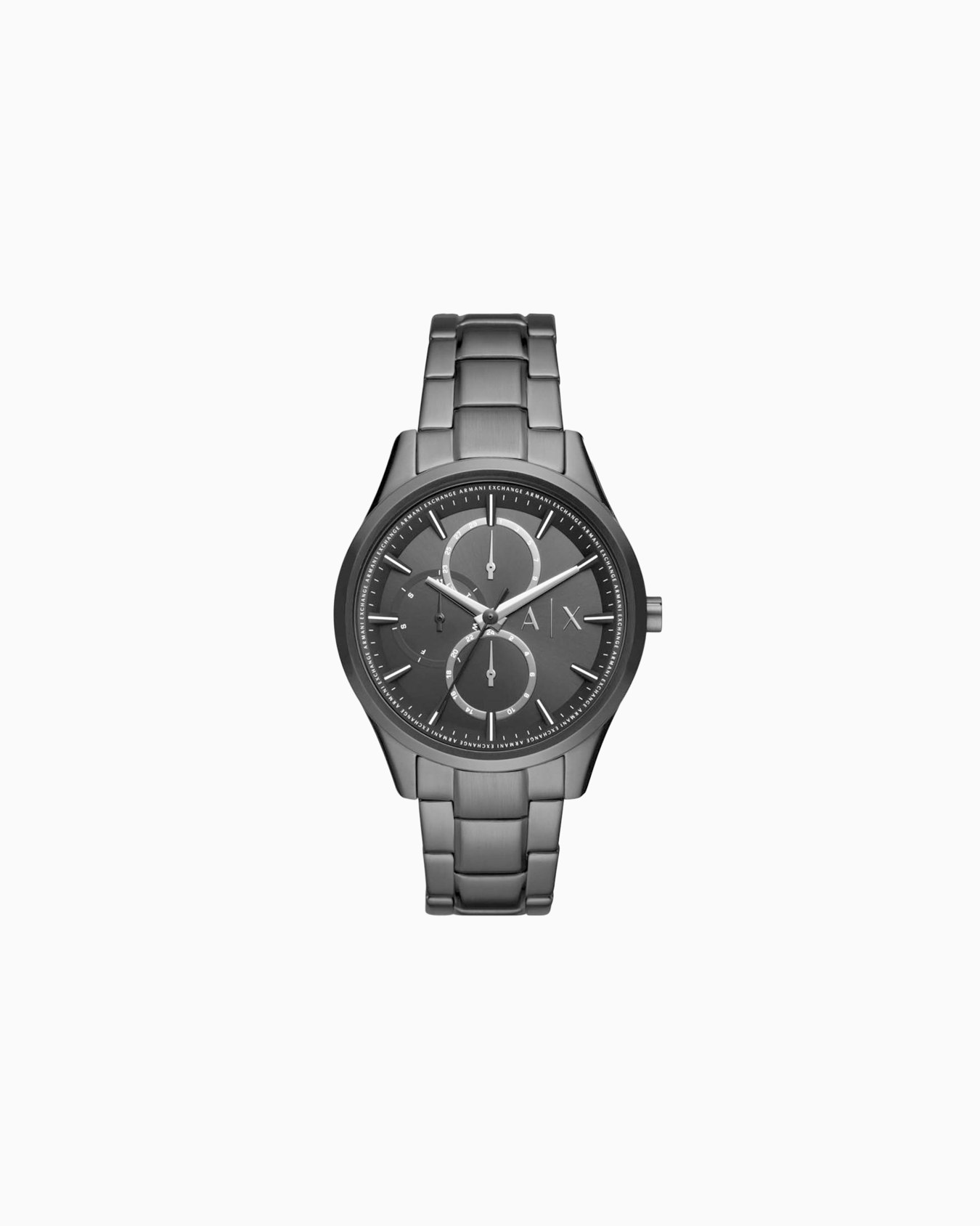 Multifunction watch in black steel Slide 0
