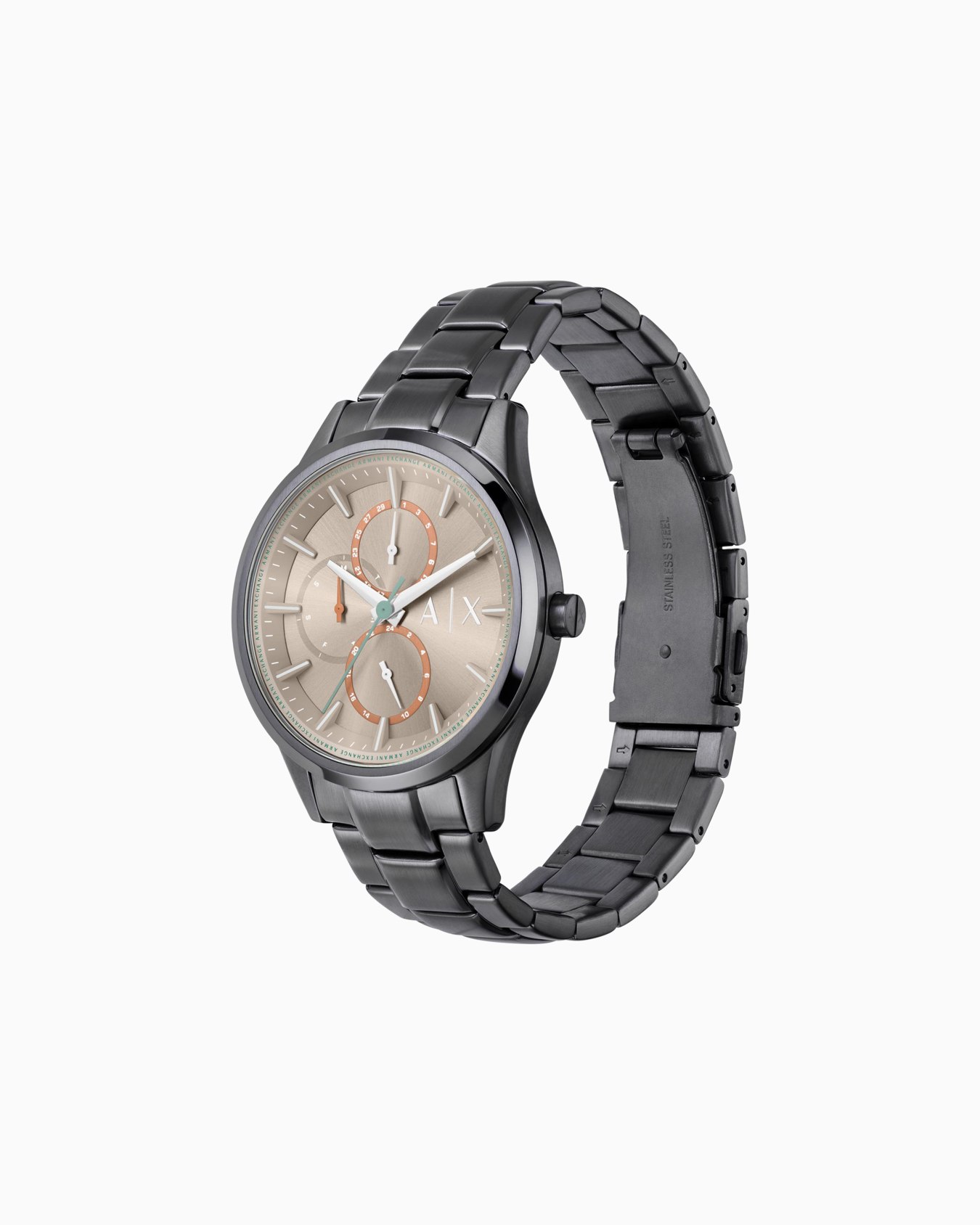 Gunmetal stainless steel multifunction watch Slide 1