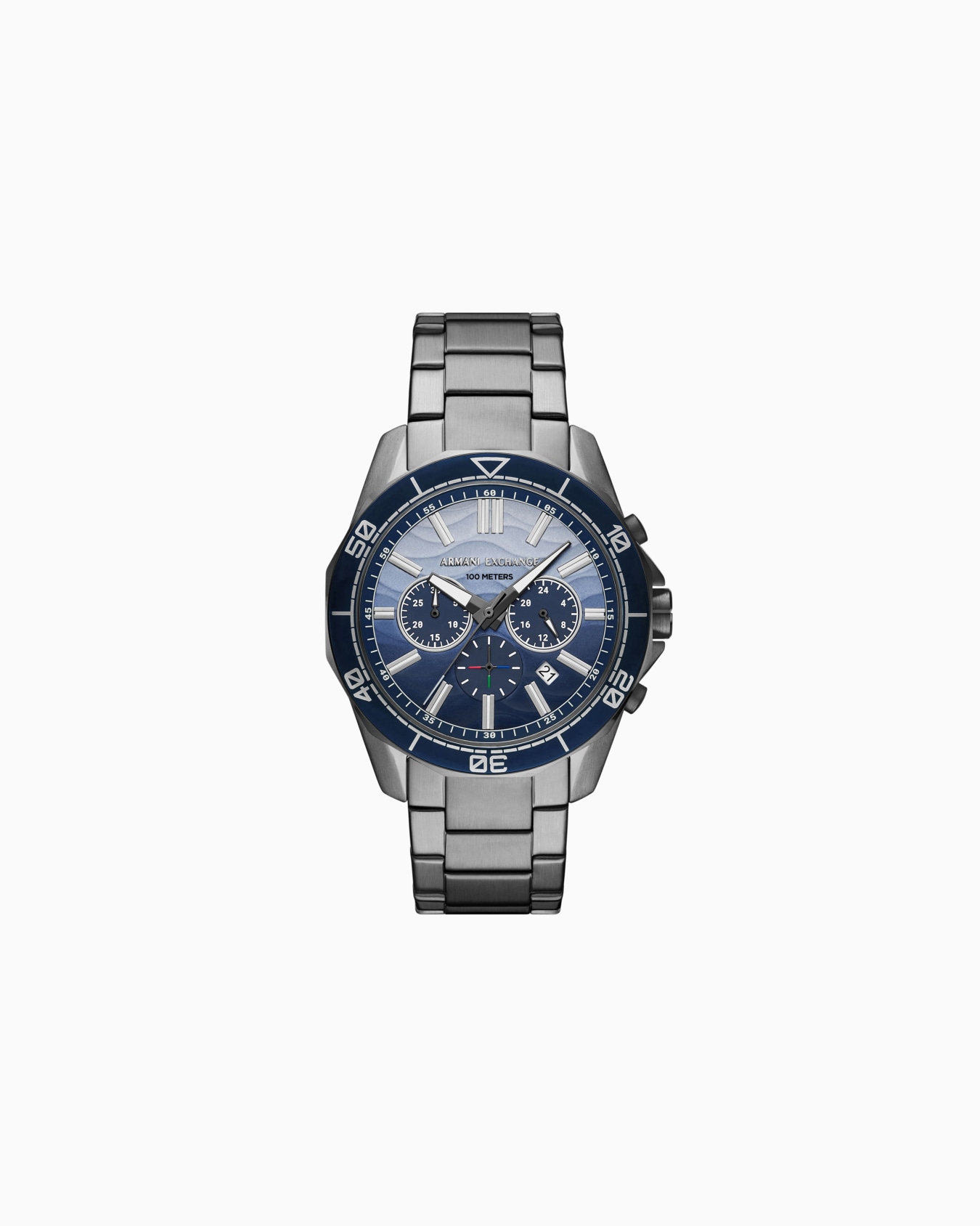 Reloj con cronógrafo de acero inoxidable gris metálico Diapositiva 0