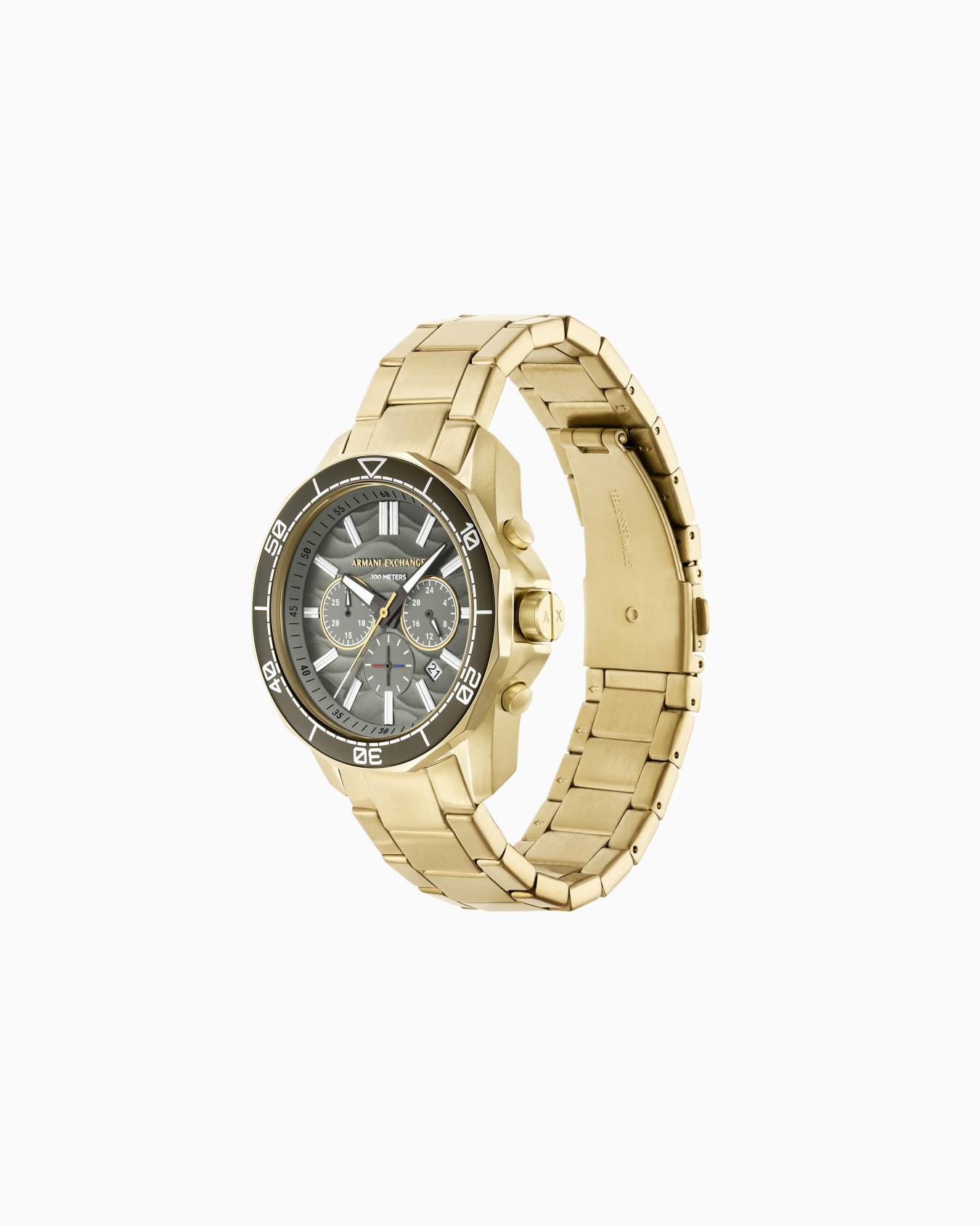 Reloj con cronógrafo de acero inoxidable dorado Diapositiva 1