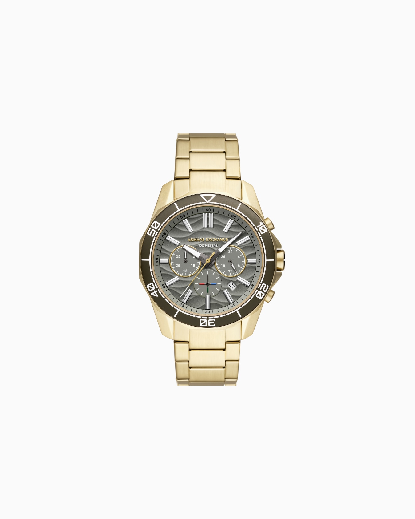 Reloj con cronógrafo de acero inoxidable dorado Diapositiva 0