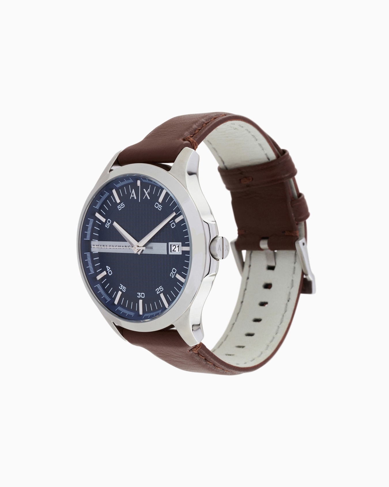 Reloj de tres agujas con correa de piel. Diapositiva 2