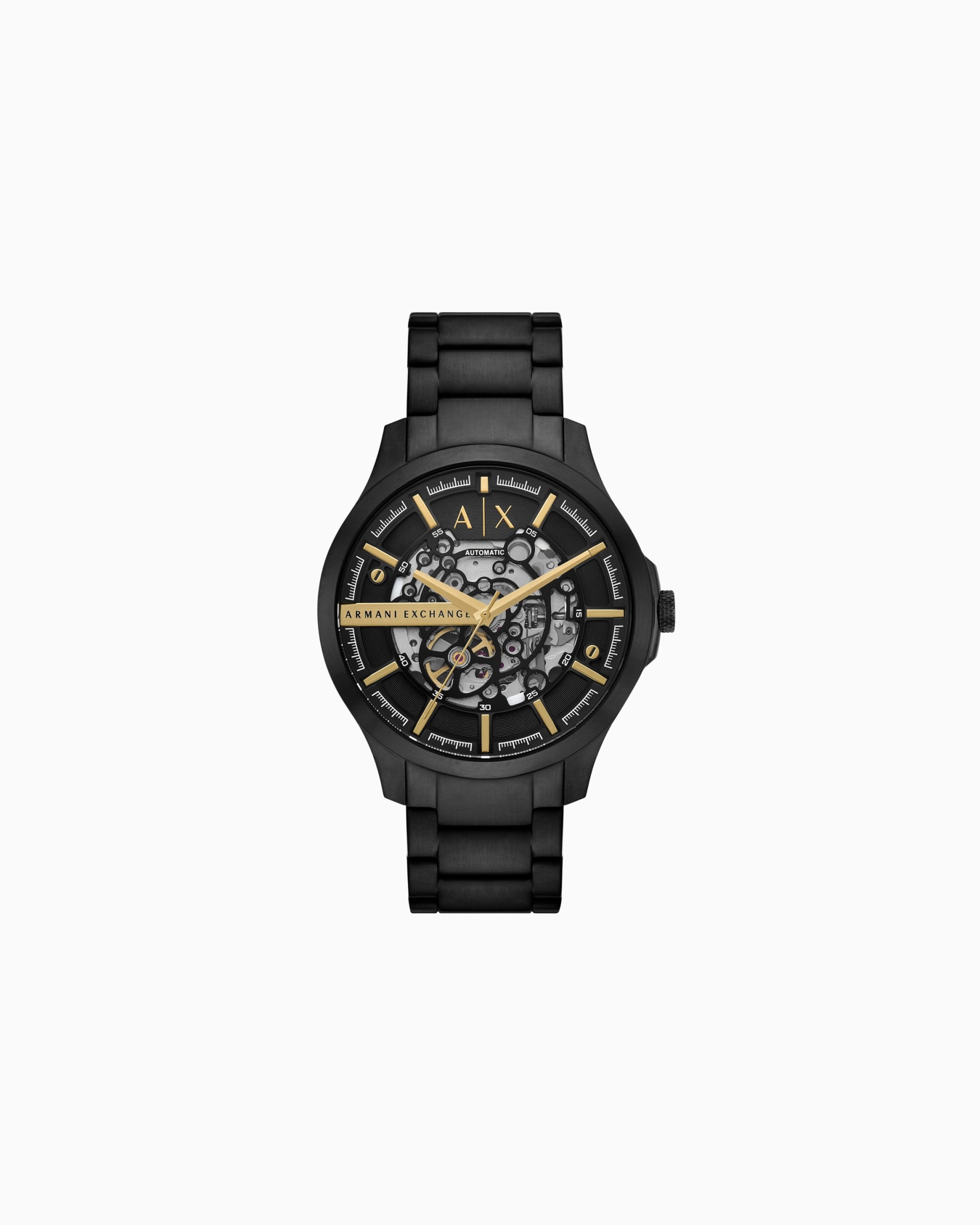 Reloj automático de acero inoxidable negro Diapositiva 0