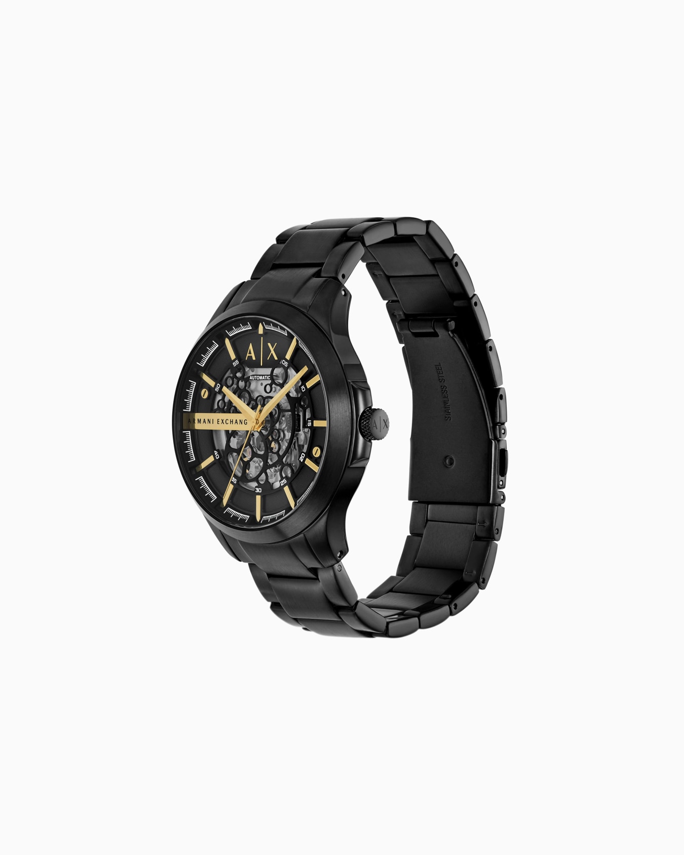 Reloj automático de acero inoxidable negro Diapositiva 2