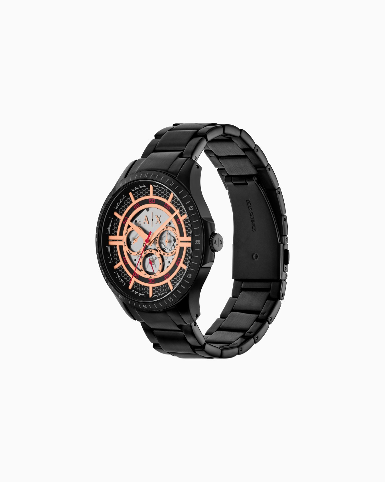  Multifunction Black Stainless Steel Watch Slide 1