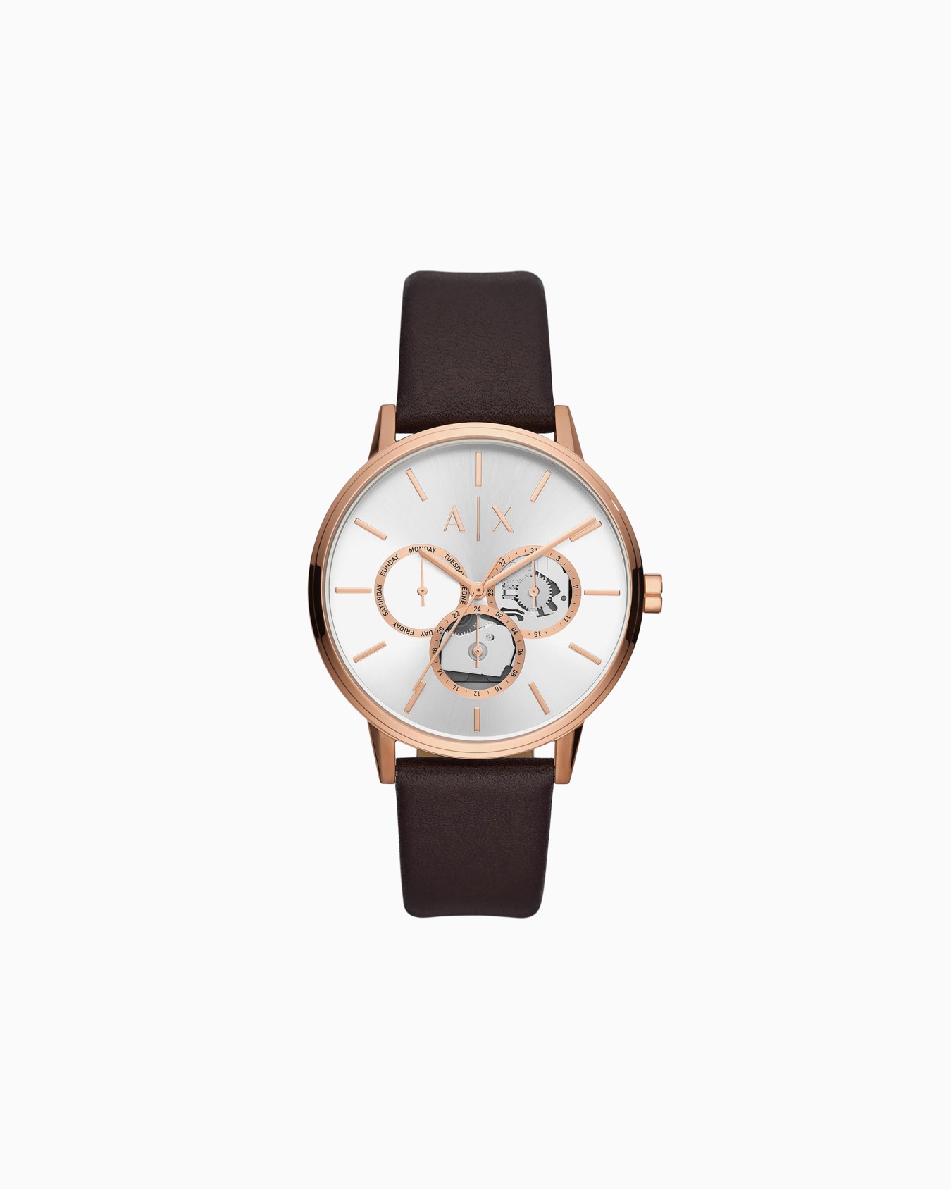 Watch with leather strap Slide 0