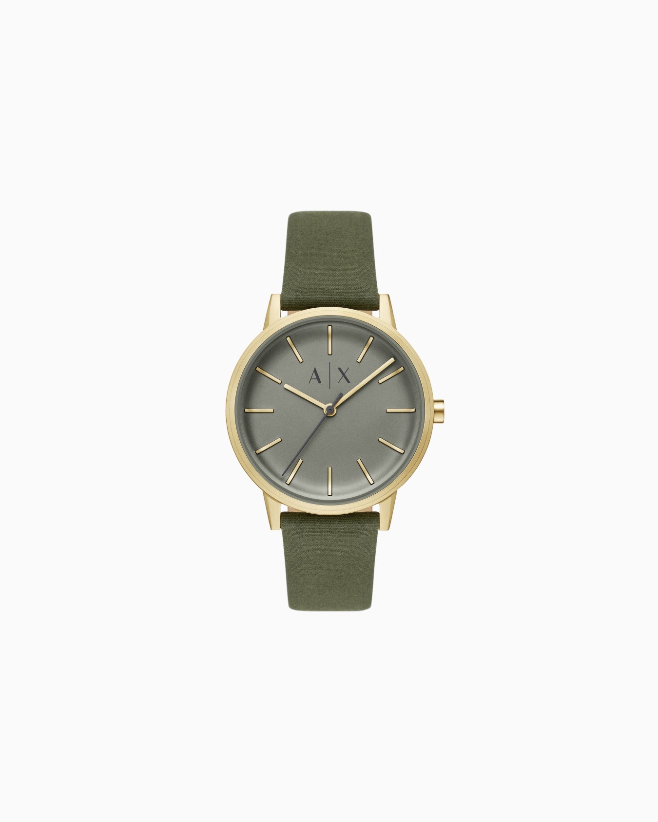  Three-Hand Green Leather Watch Slide 0