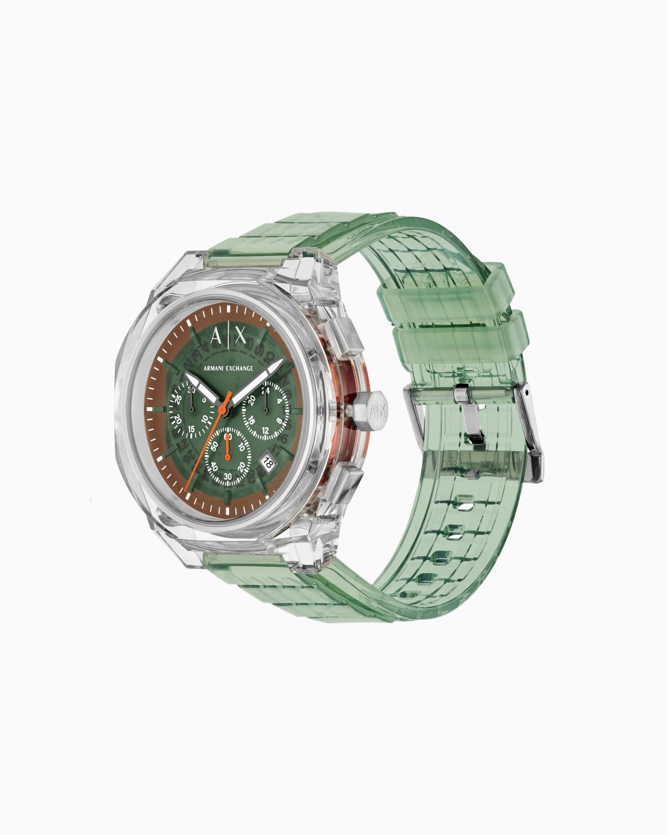 Montre chronographe verte Diapositive 1