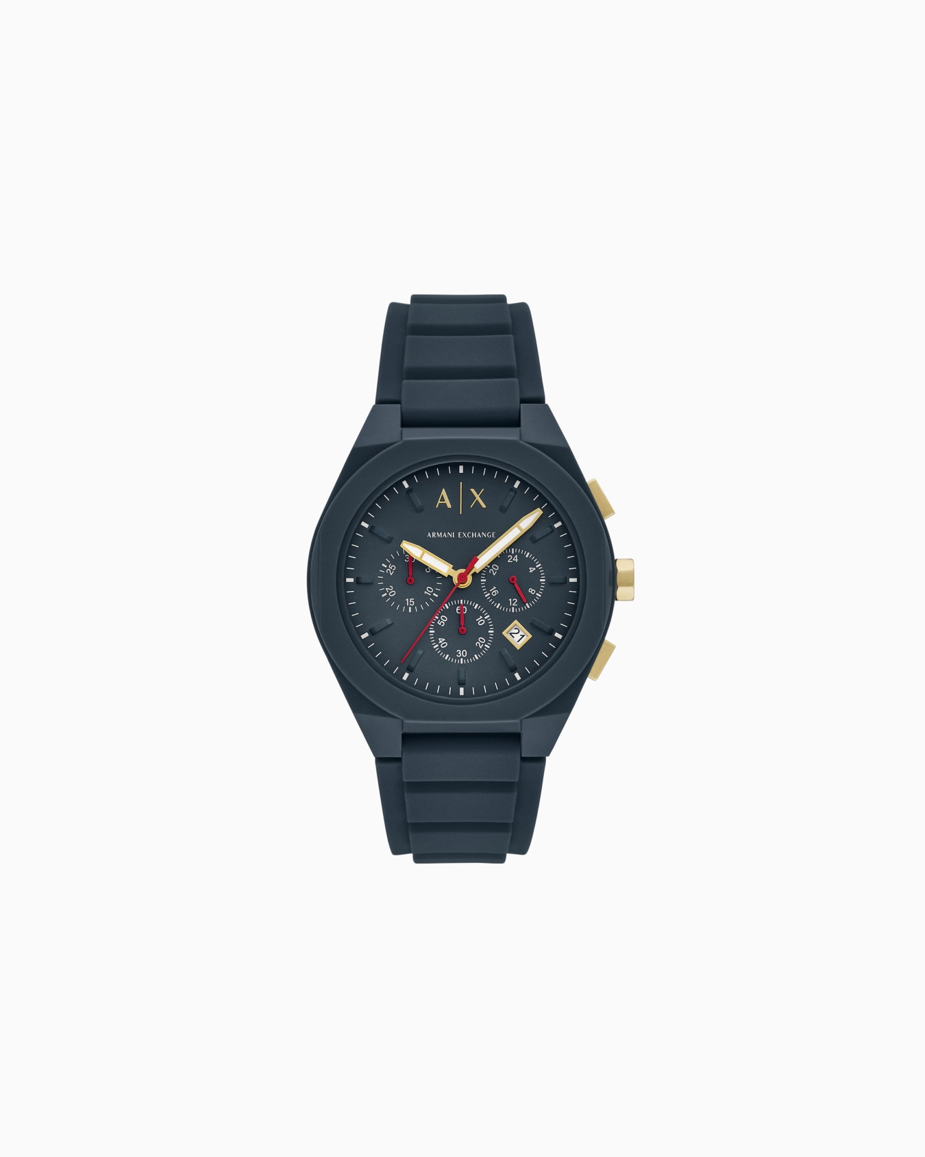 Montre chronographe en silicone bleu Diapositive 0