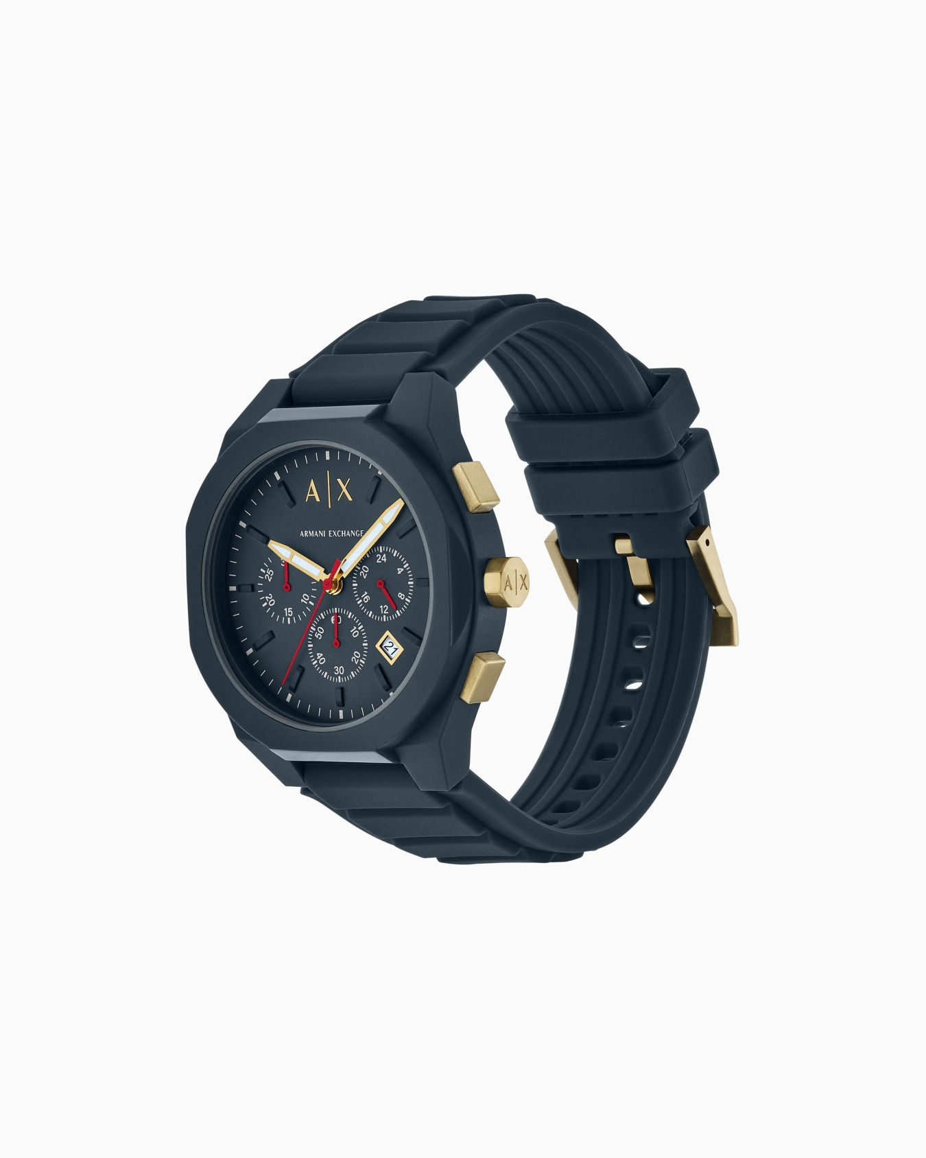 Montre chronographe en silicone bleu Diapositive 1