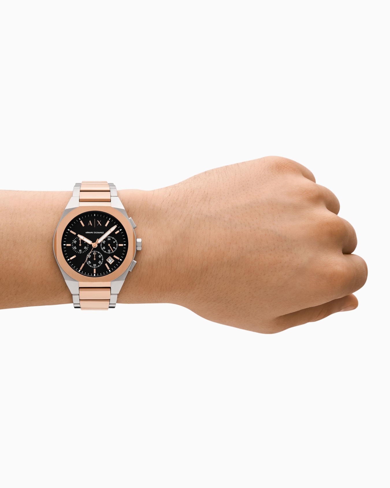  Three-Hand Two-Tone Stainless Steel Watch Diapositiva 1