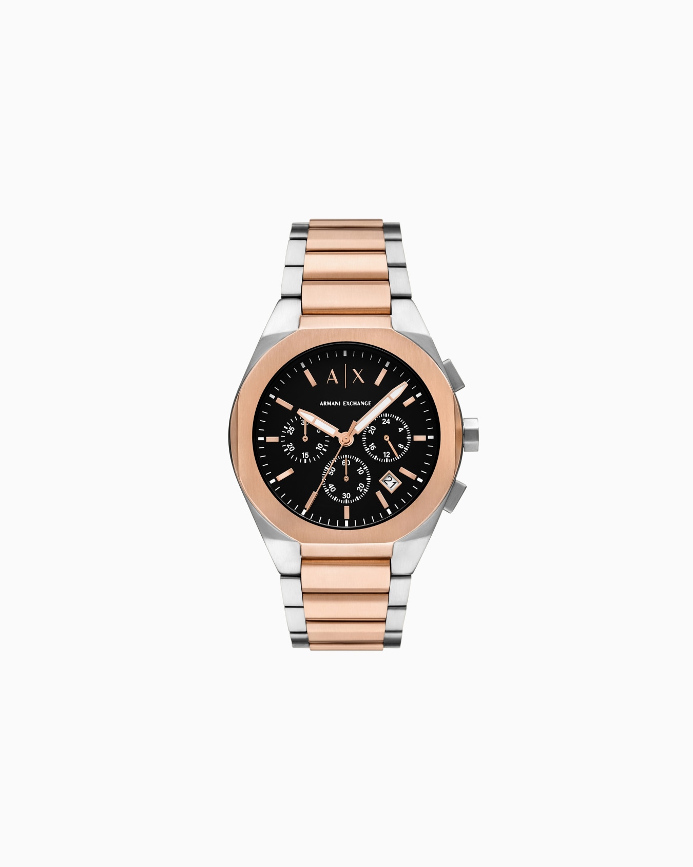  Three-Hand Two-Tone Stainless Steel Watch Slide 0