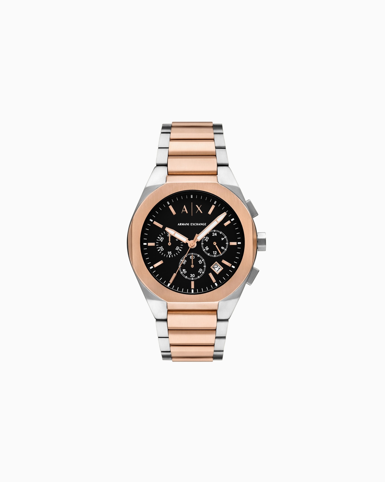  Three-Hand Two-Tone Stainless Steel Watch Diapositiva 0
